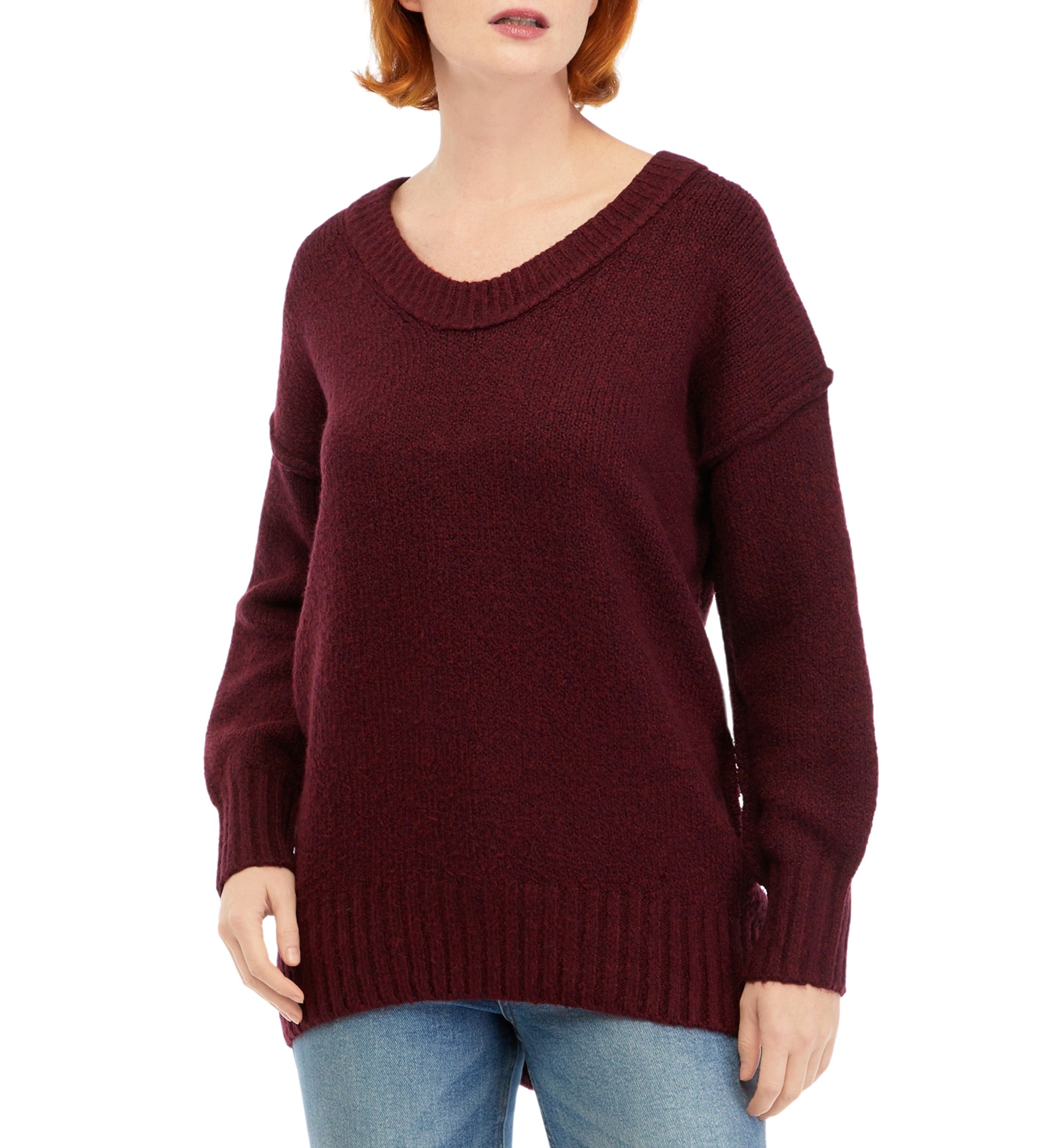 Womens Long Sleeve Boucle Sweater