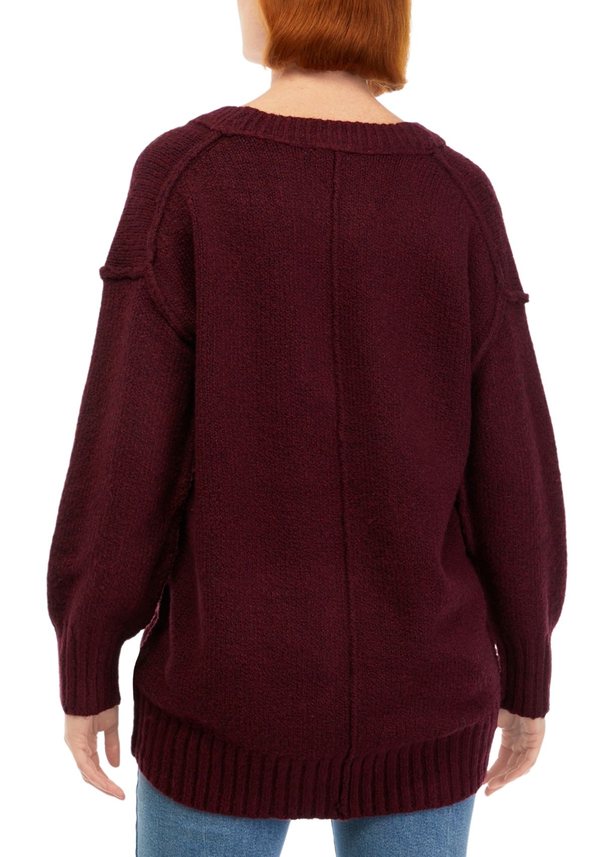 Womens Long Sleeve Boucle Sweater