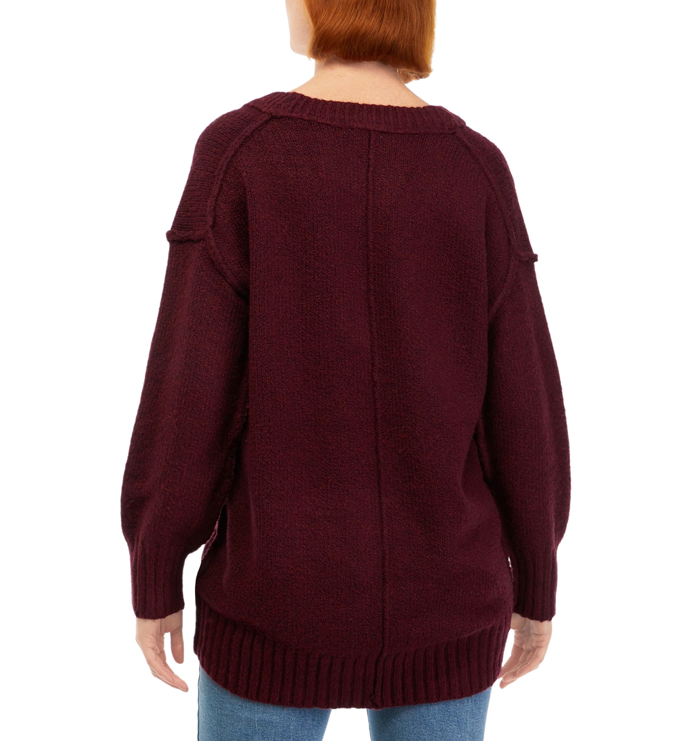 Womens Long Sleeve Boucle Sweater