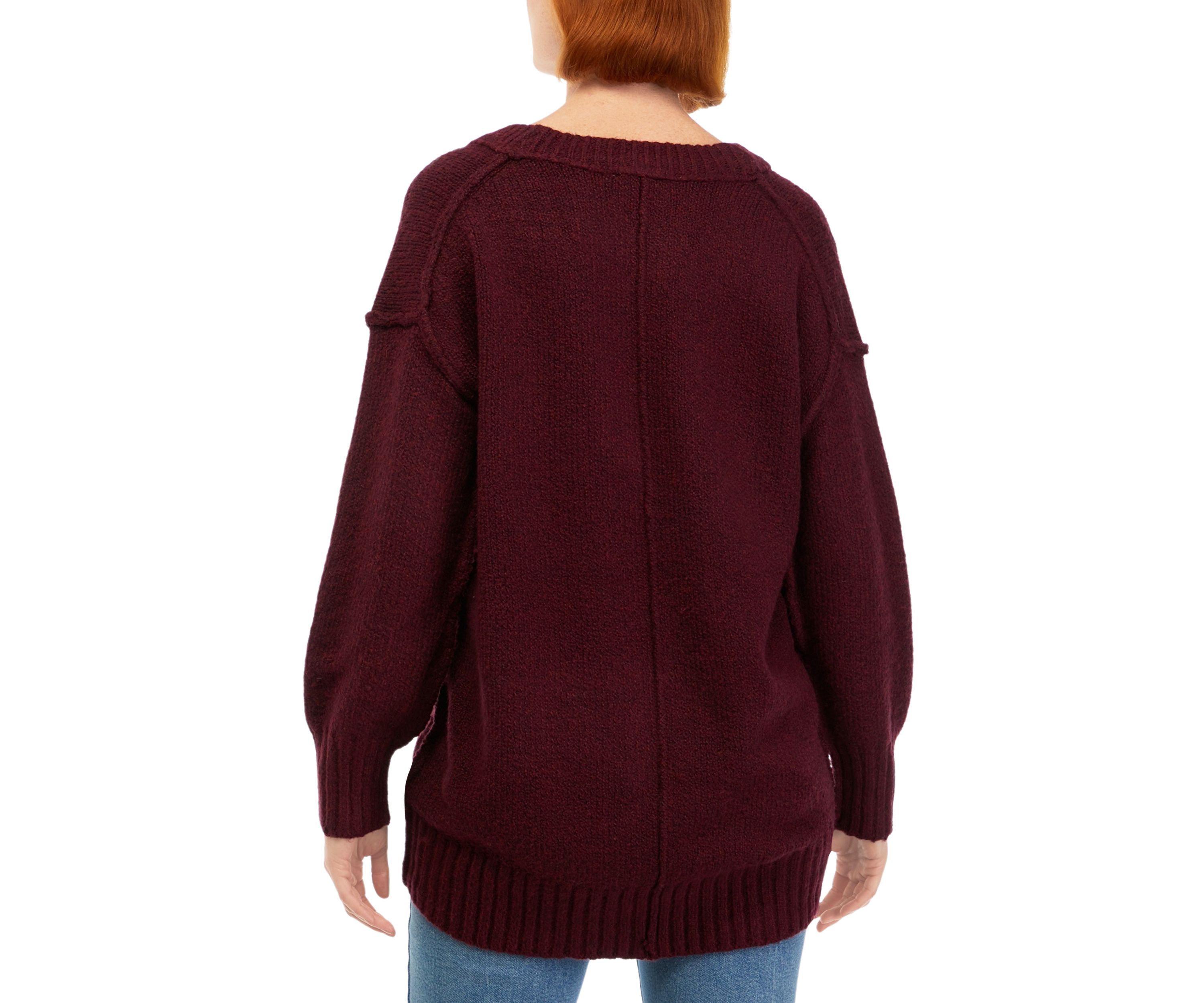 Womens Long Sleeve Boucle Sweater