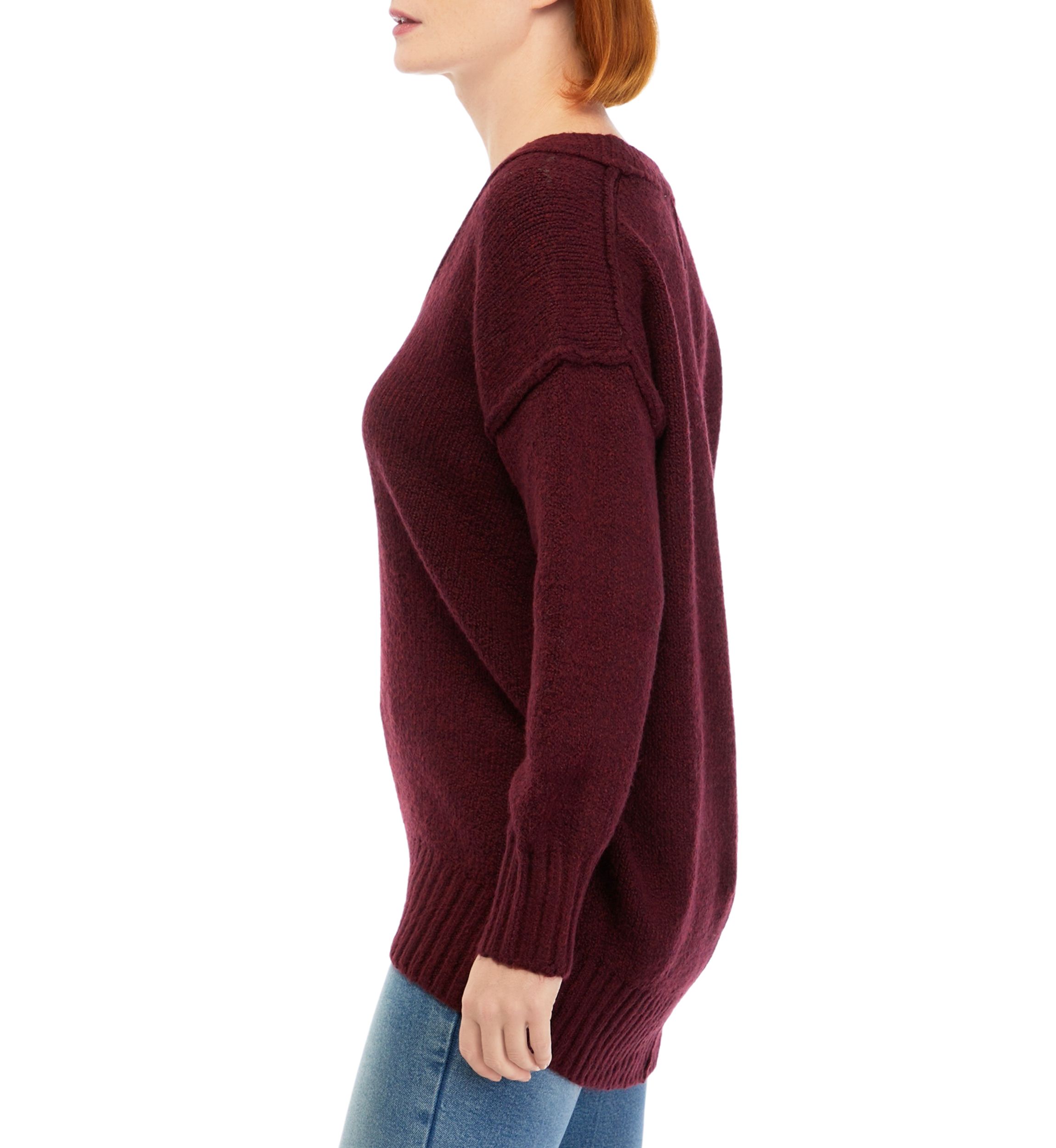 Womens Long Sleeve Boucle Sweater