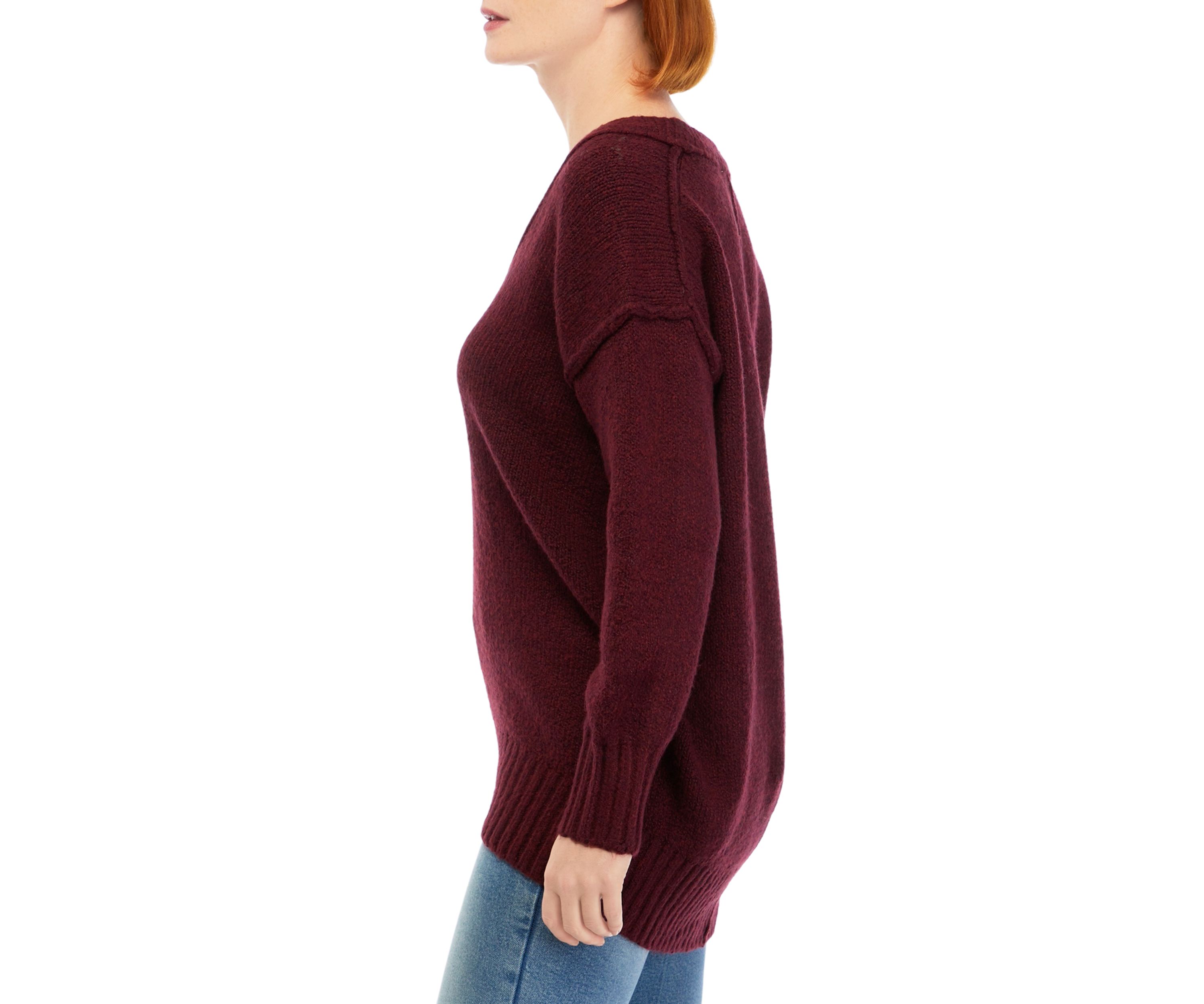 Womens Long Sleeve Boucle Sweater
