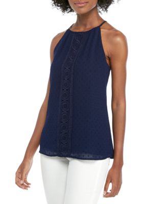 Chelsea & Theodore Embroidered Halter Tank | belk