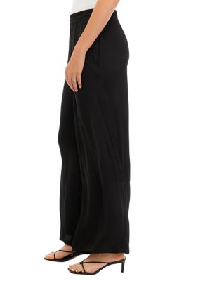 Women's Wide Leg Pull On Pants with Shirring