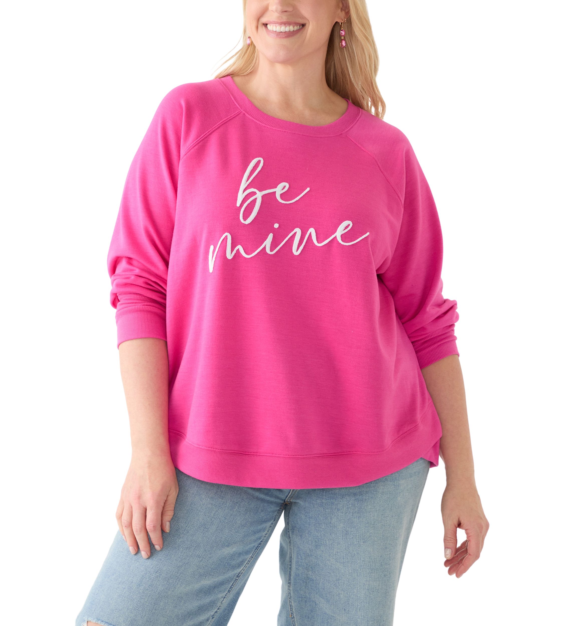 Plus Size Be Mine Raglan Sweatshirt
