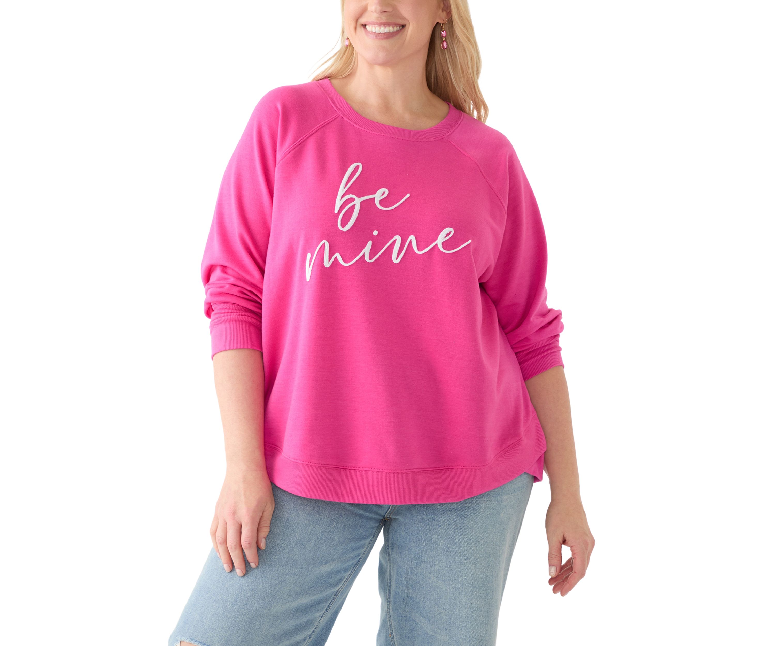 Plus Size Be Mine Raglan Sweatshirt