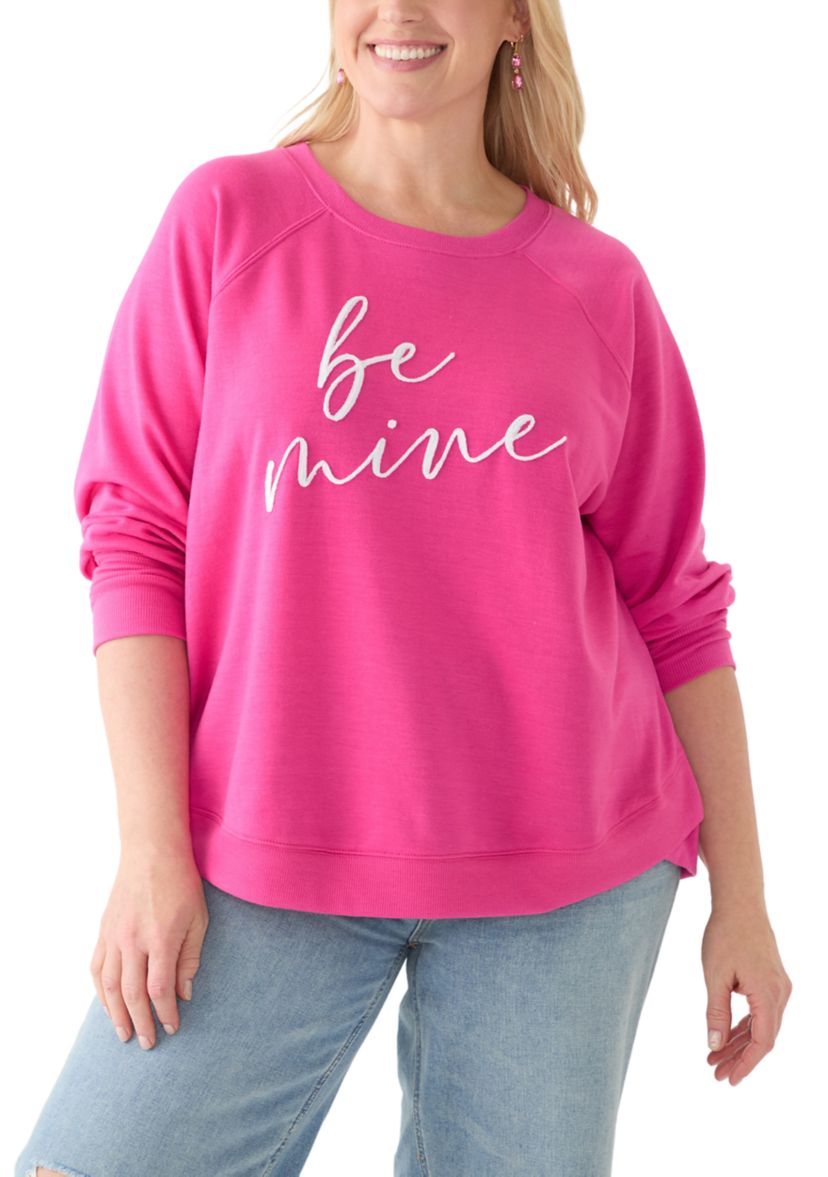 Plus Size Be Mine Raglan Sweatshirt