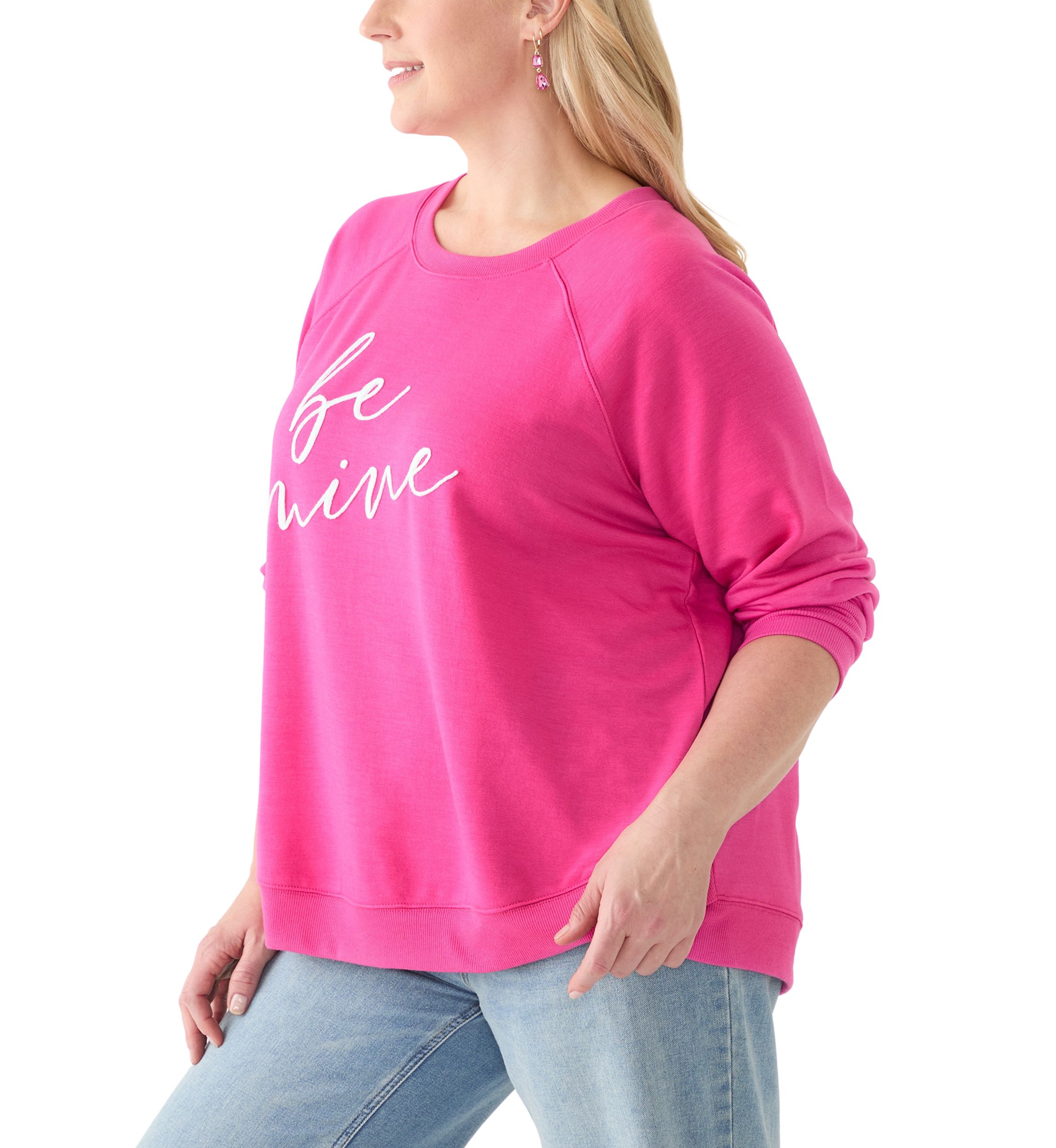 Plus Size Be Mine Raglan Sweatshirt