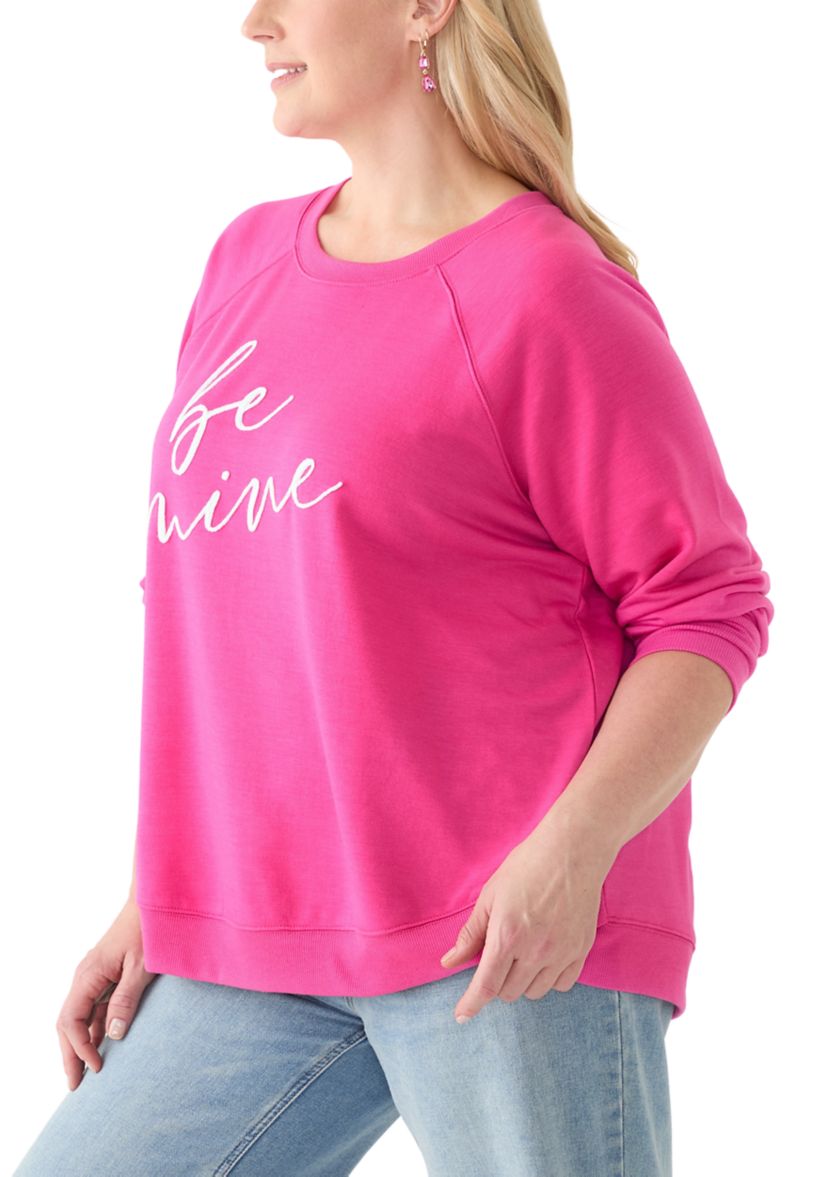 Plus Size Be Mine Raglan Sweatshirt