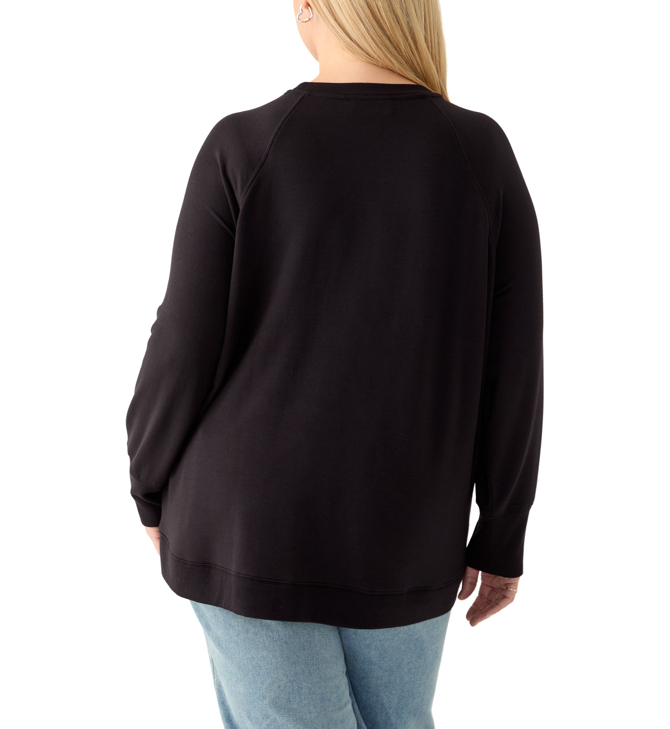 Plus Size Heart Neckline Sweatshirt 