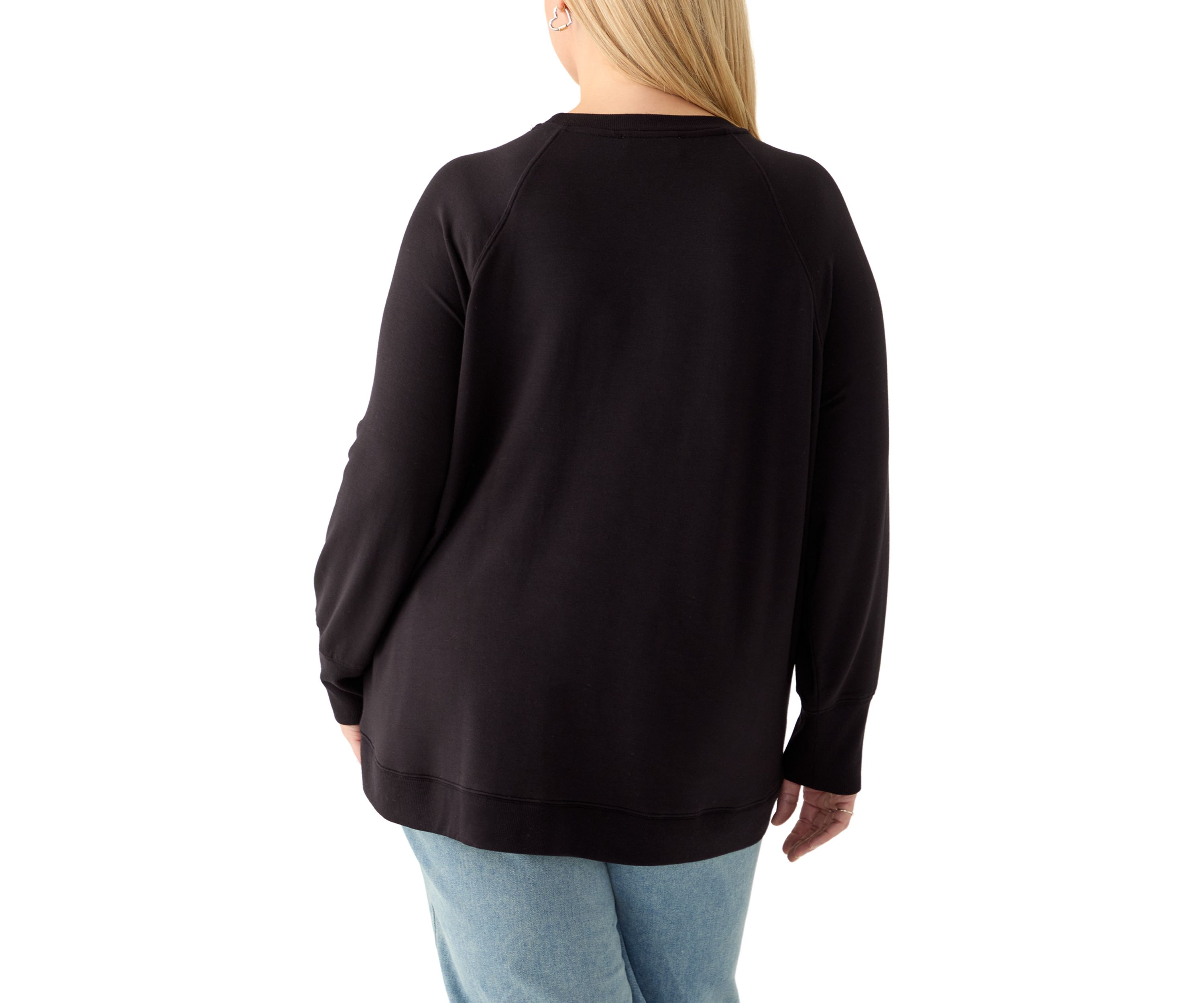 Plus Size Heart Neckline Sweatshirt 