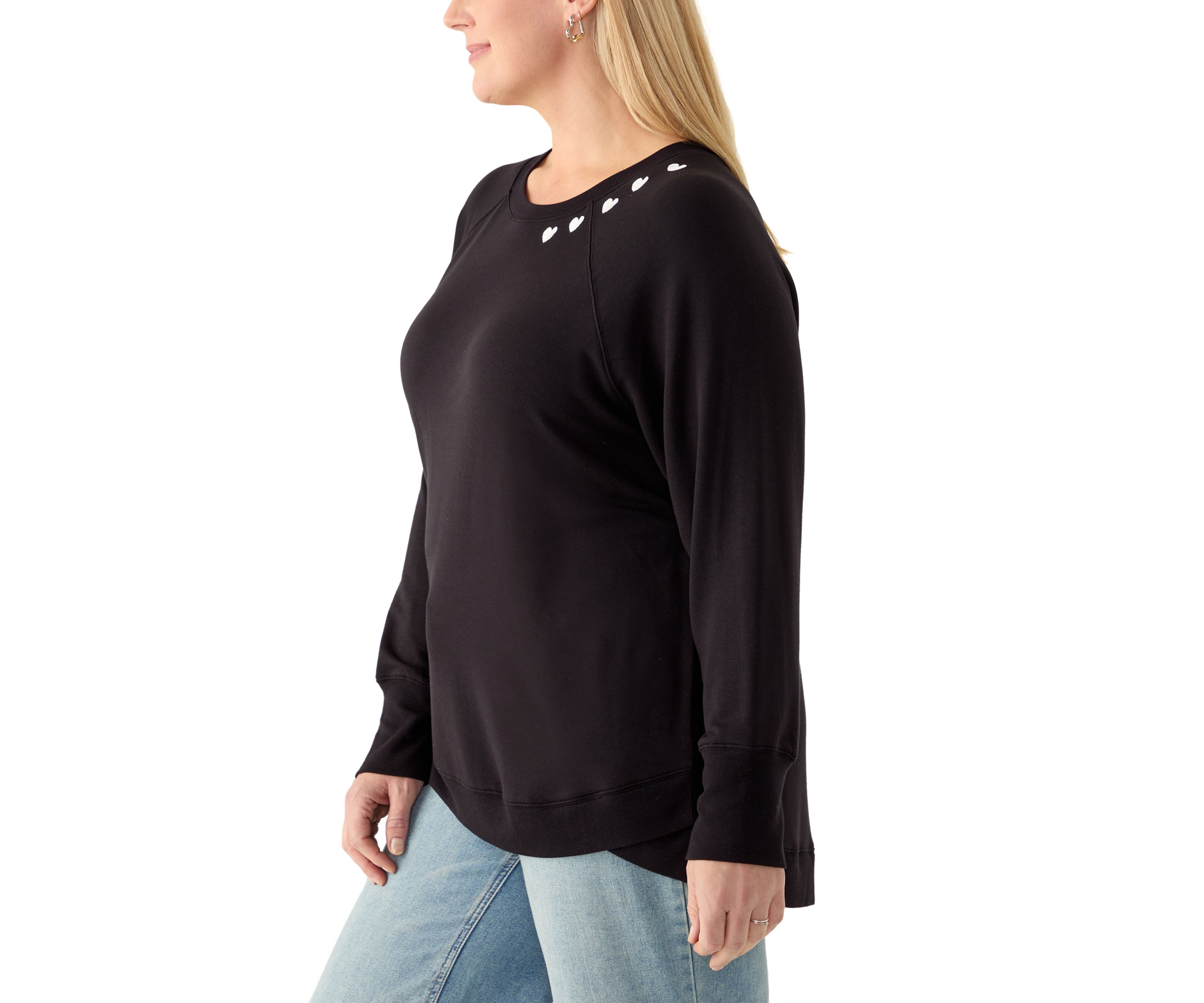 Plus Size Heart Neckline Sweatshirt 