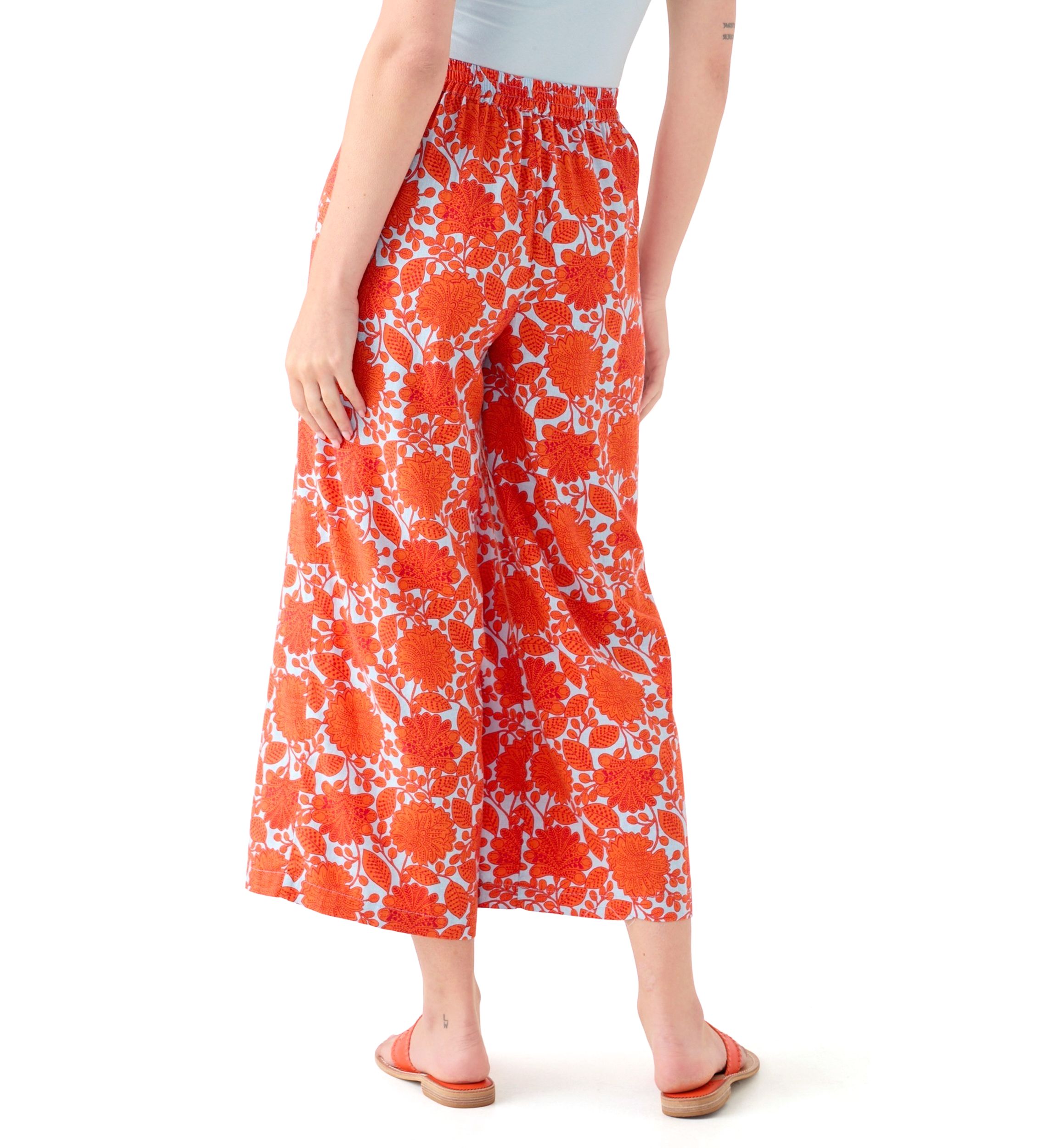 Womens Printed Wide Leg Pants