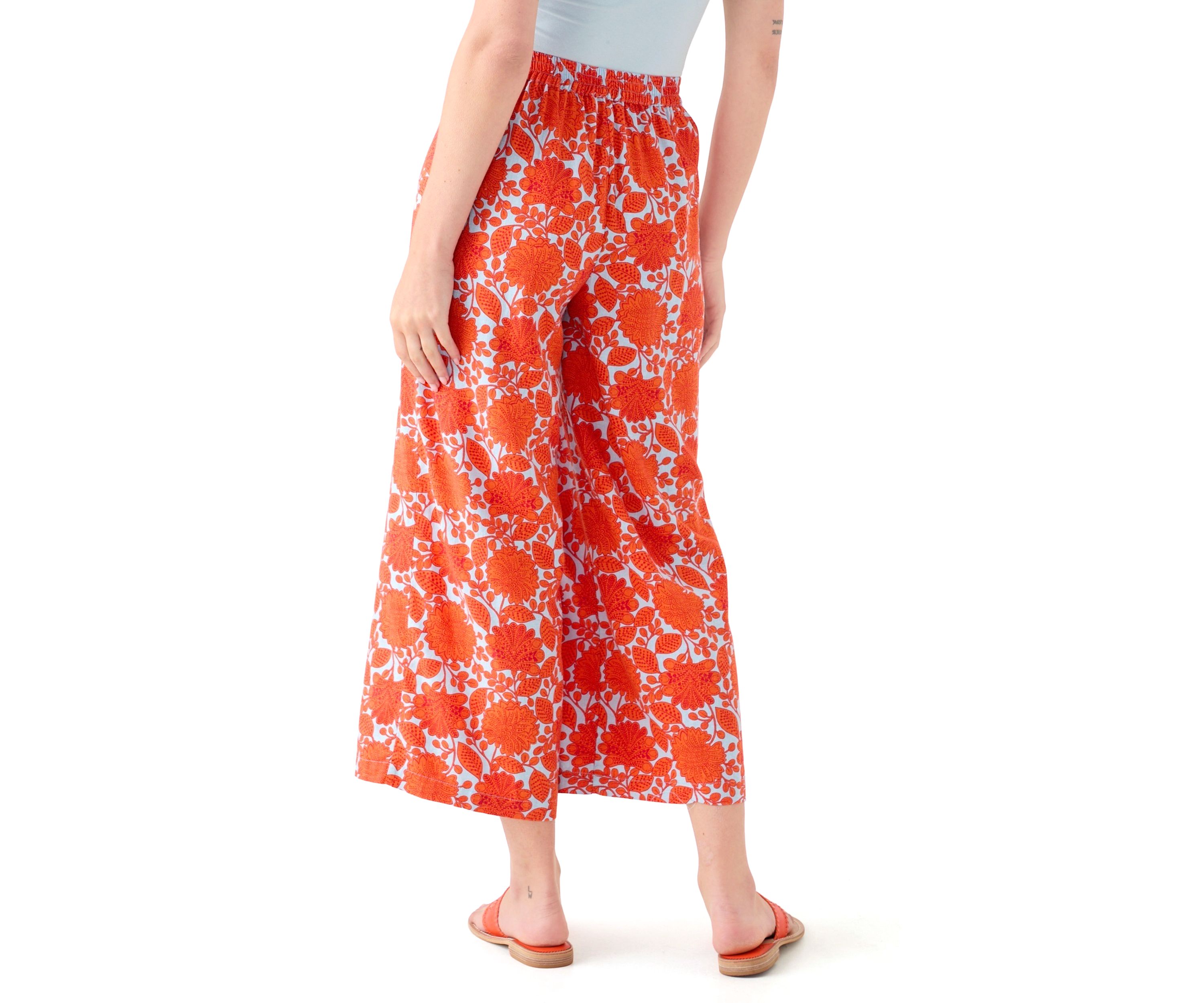 Womens Printed Wide Leg Pants