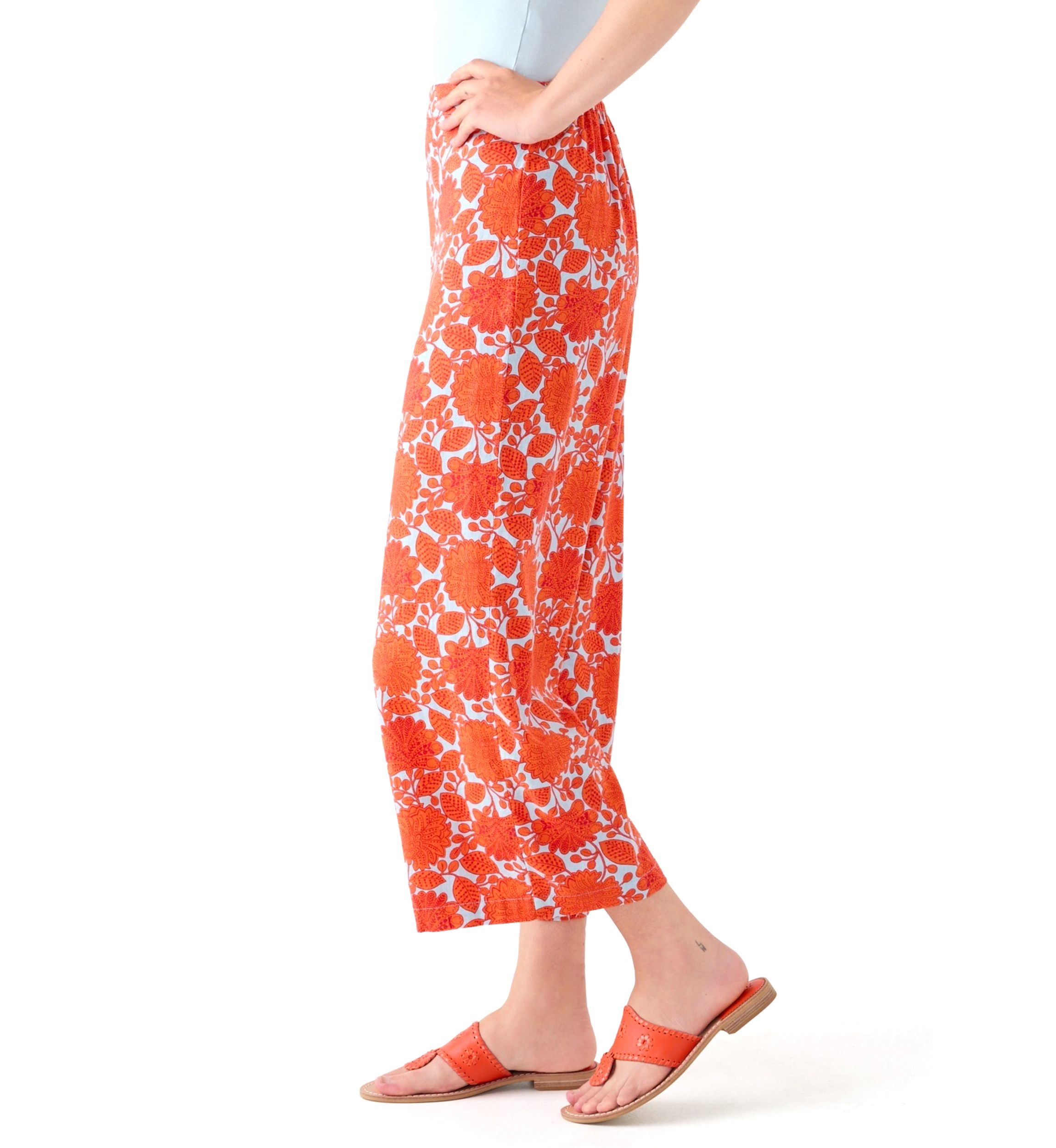 Womens Printed Wide Leg Pants