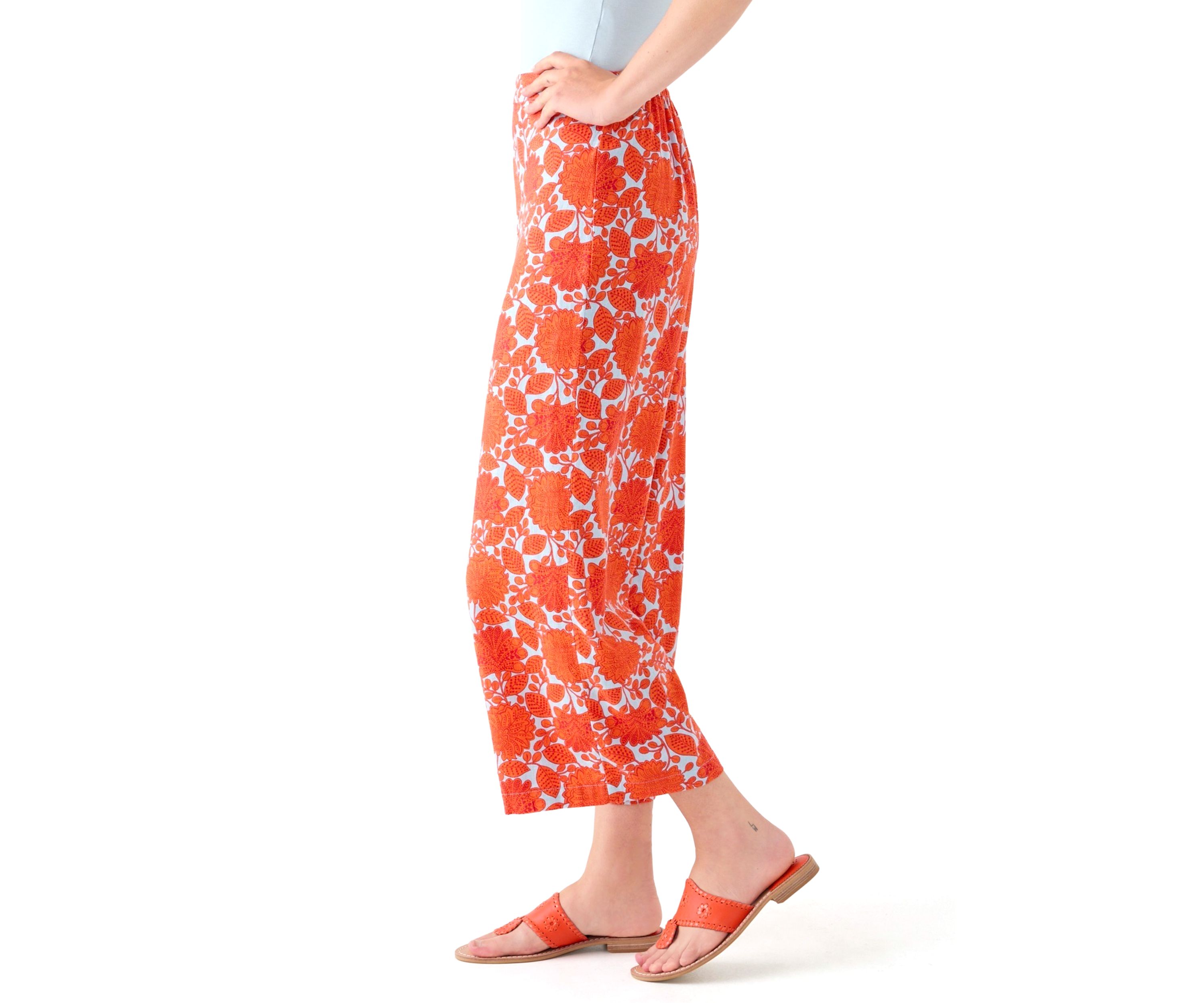 Womens Printed Wide Leg Pants