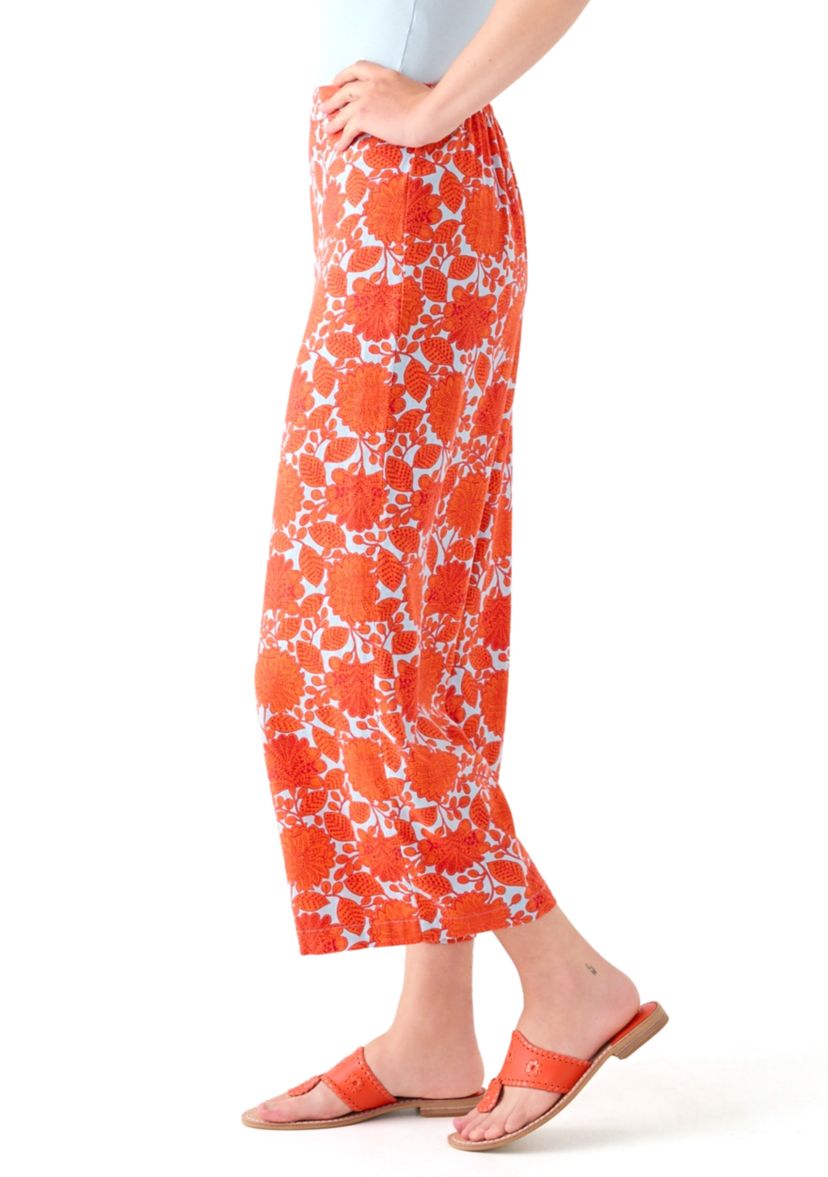 Womens Printed Wide Leg Pants