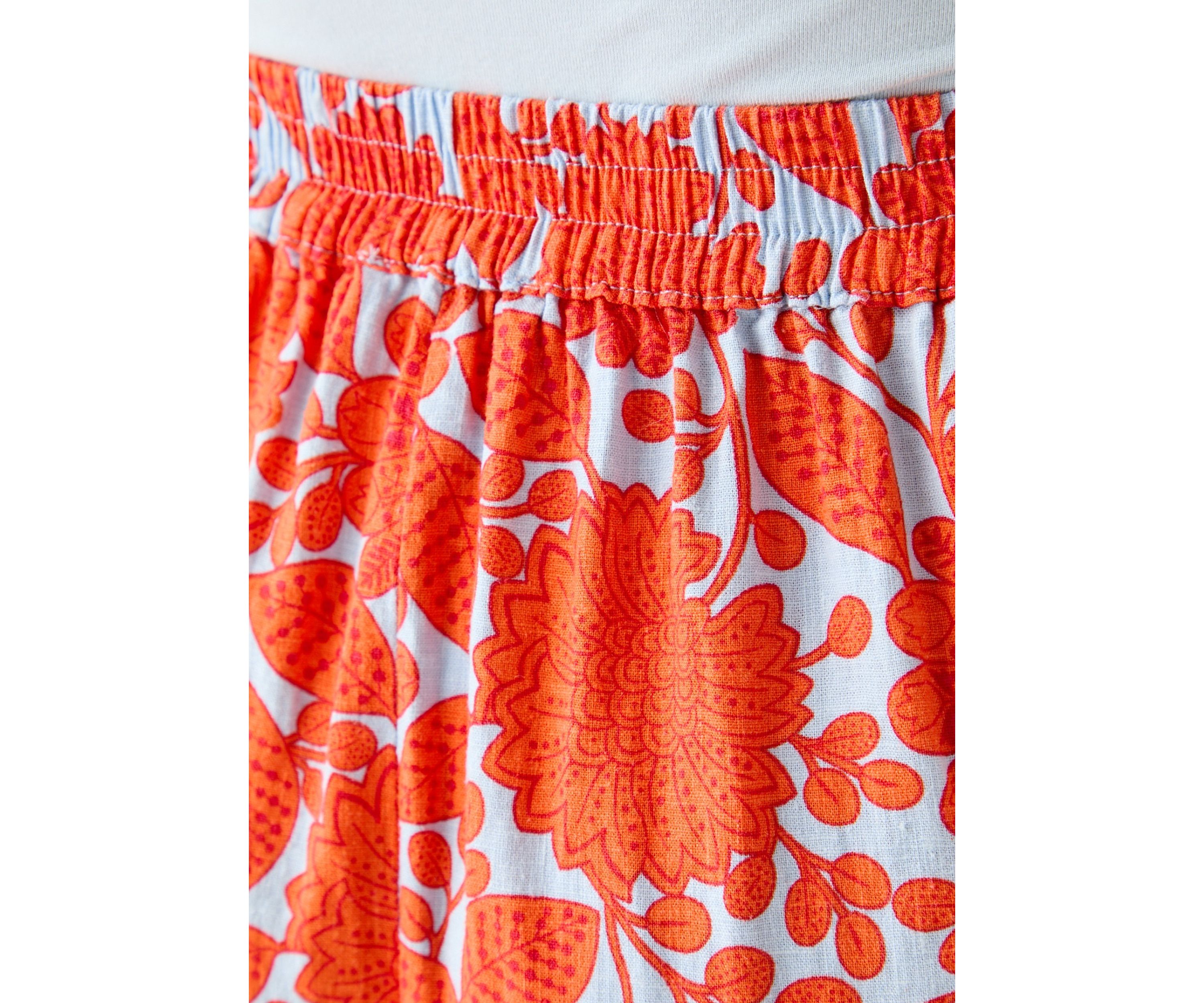 Womens Printed Wide Leg Pants