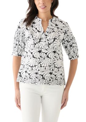 PHILOSOPHY BY REPUBLIC Women's Elbow Sleeve Printed Top