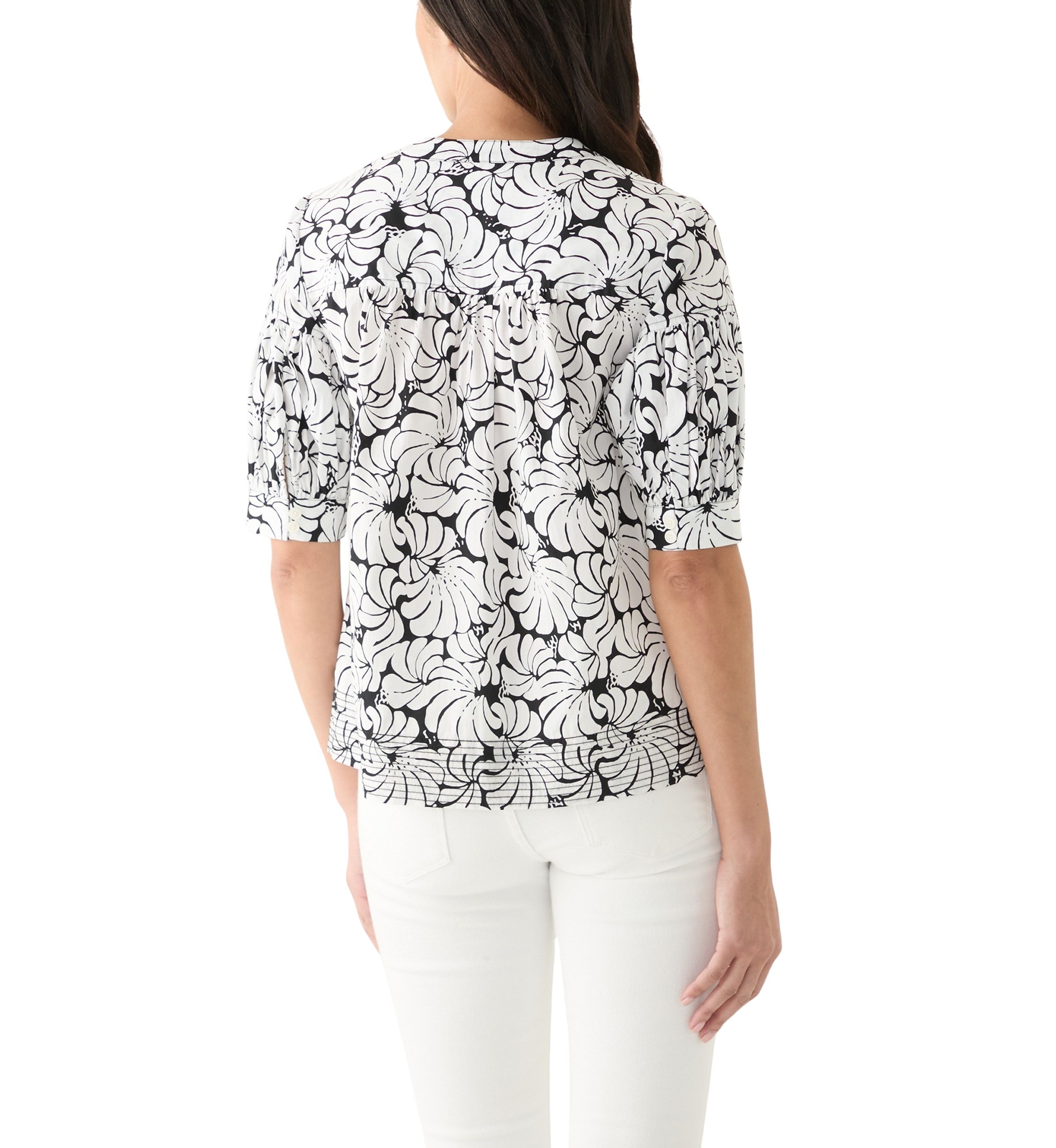 Womens Elbow Sleeve Printed Top
