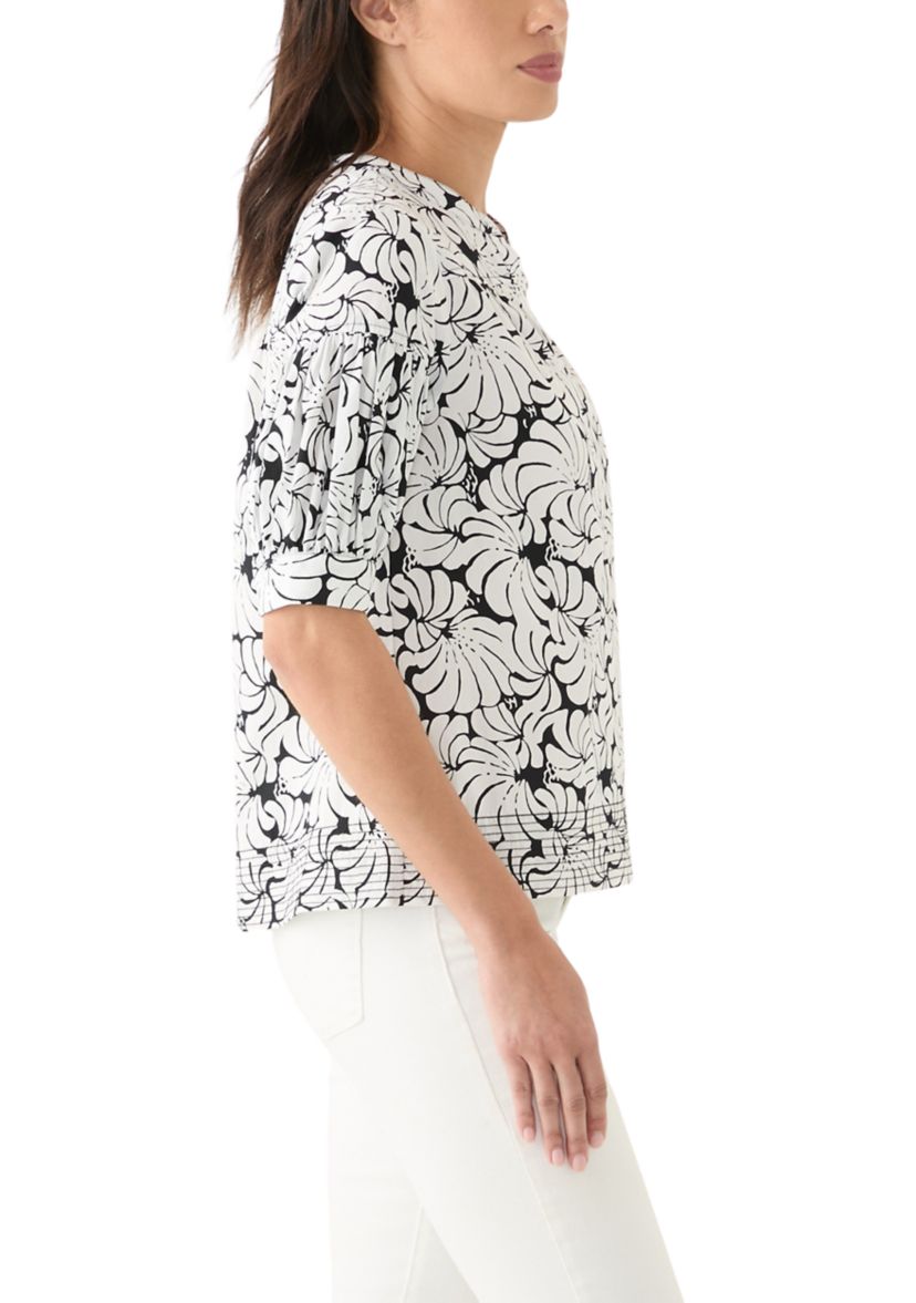 Womens Elbow Sleeve Printed Top