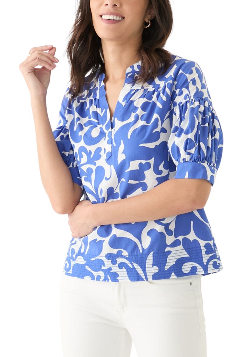 Womens Elbow Sleeve Printed Top