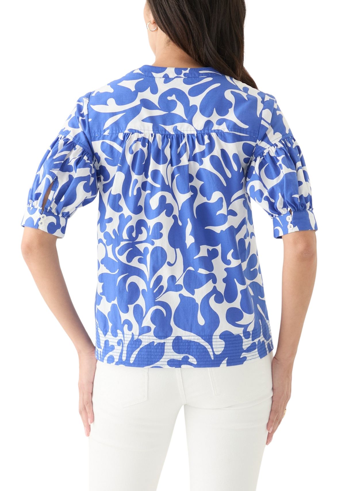 Womens Elbow Sleeve Printed Top