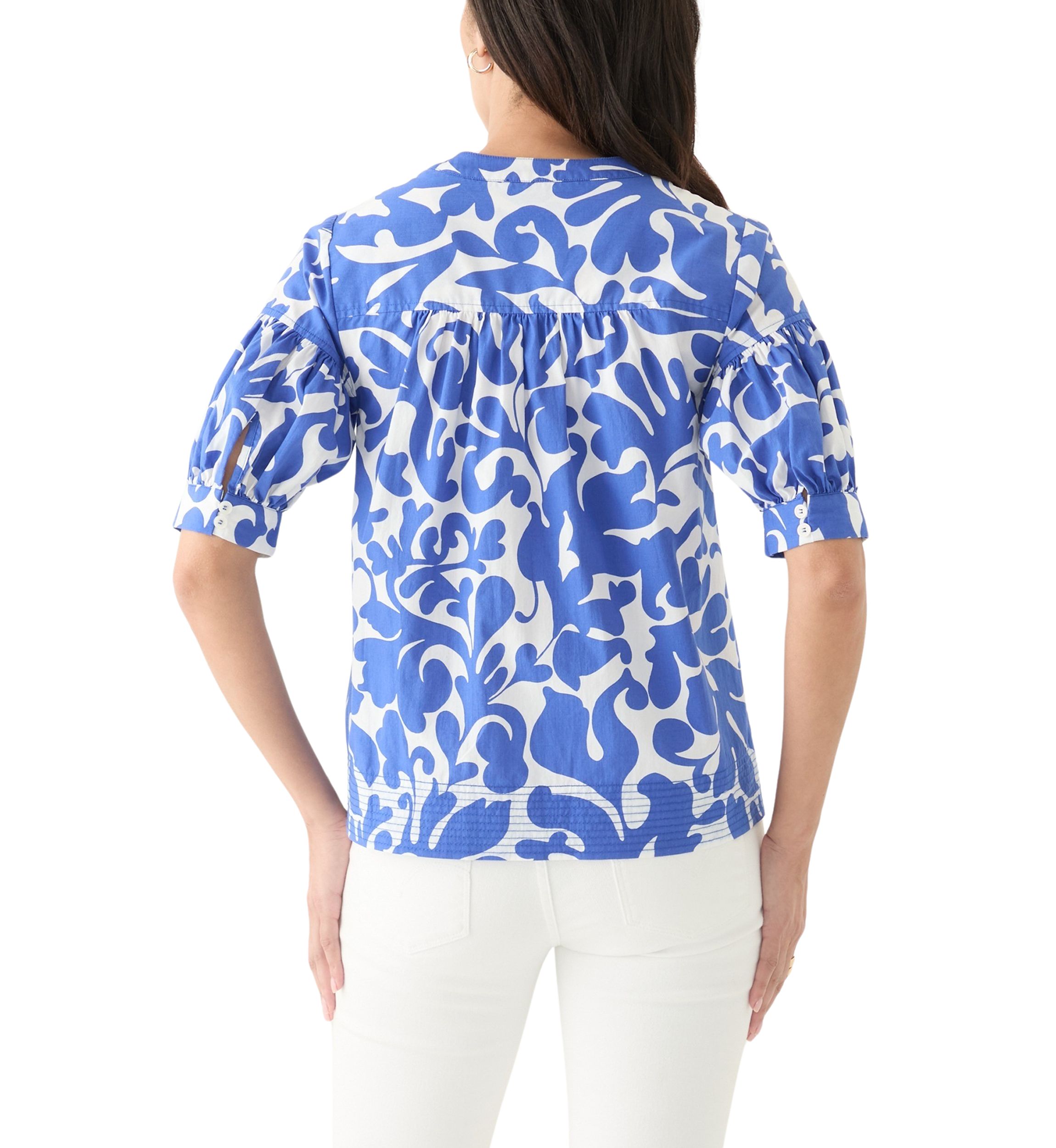 Womens Elbow Sleeve Printed Top