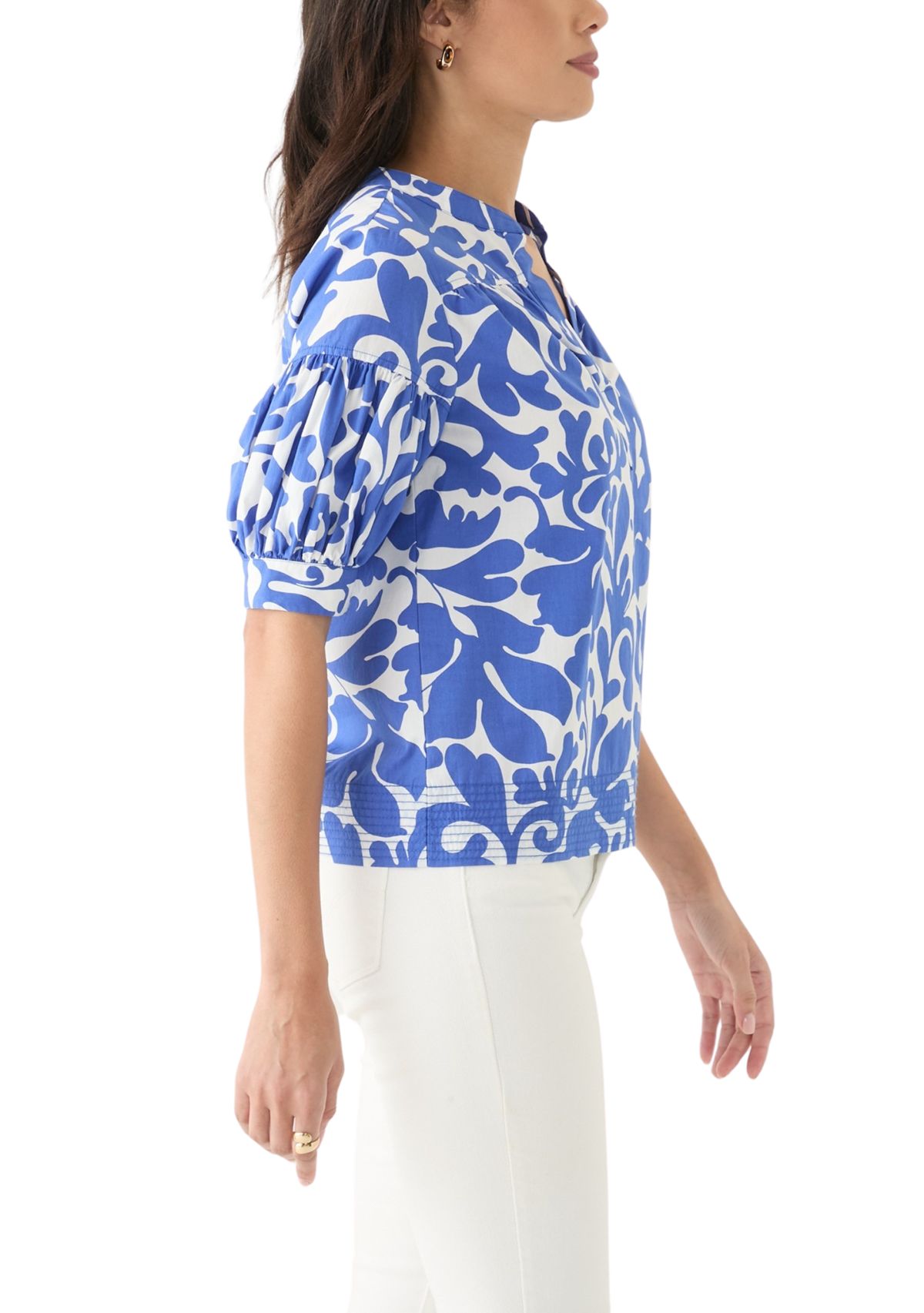 Womens Elbow Sleeve Printed Top