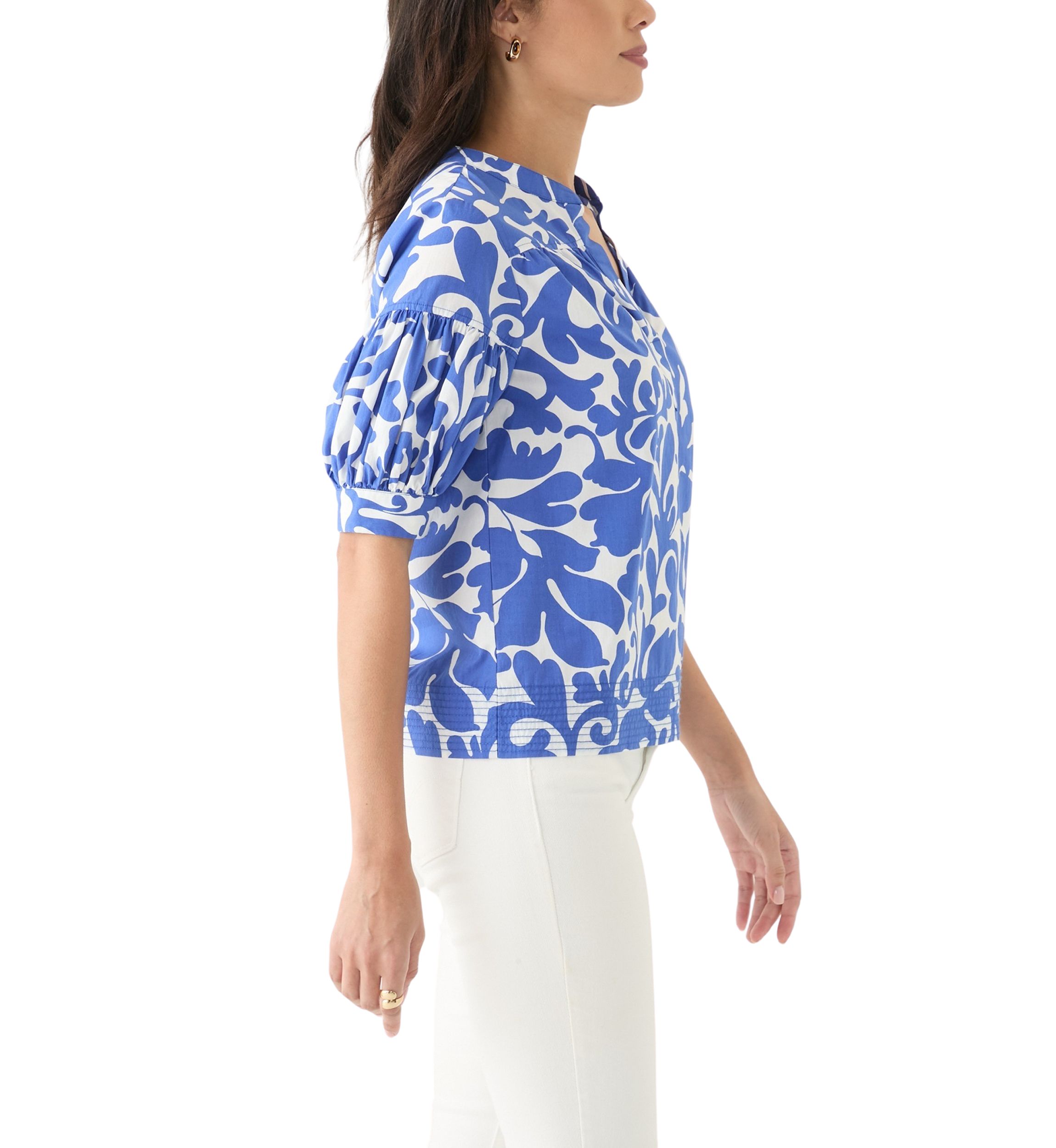 Womens Elbow Sleeve Printed Top