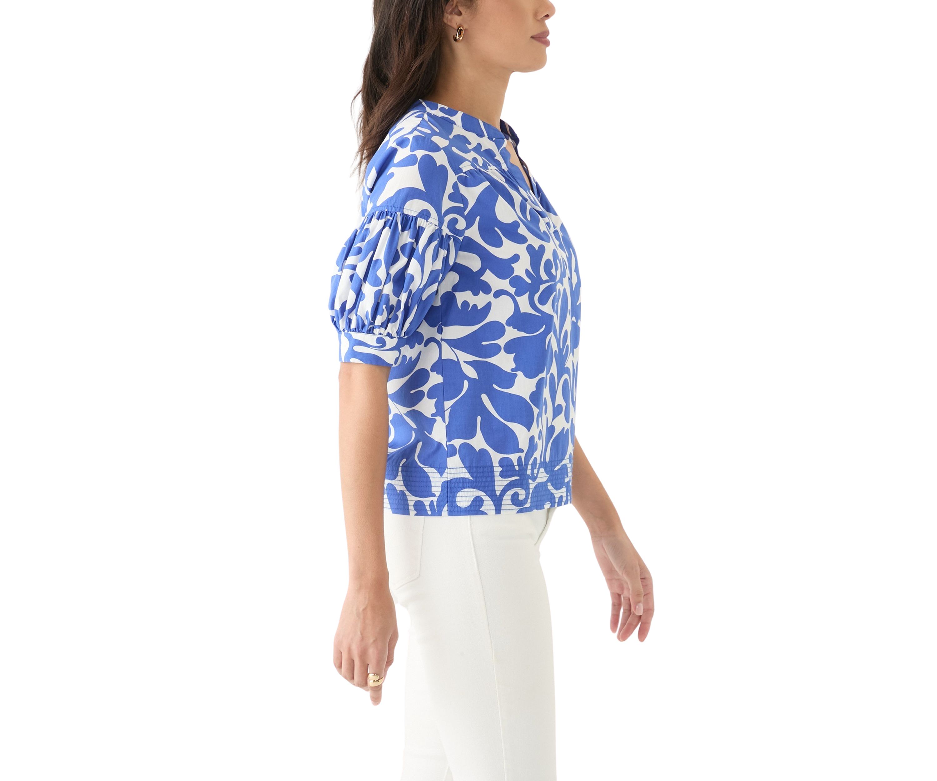 Womens Elbow Sleeve Printed Top