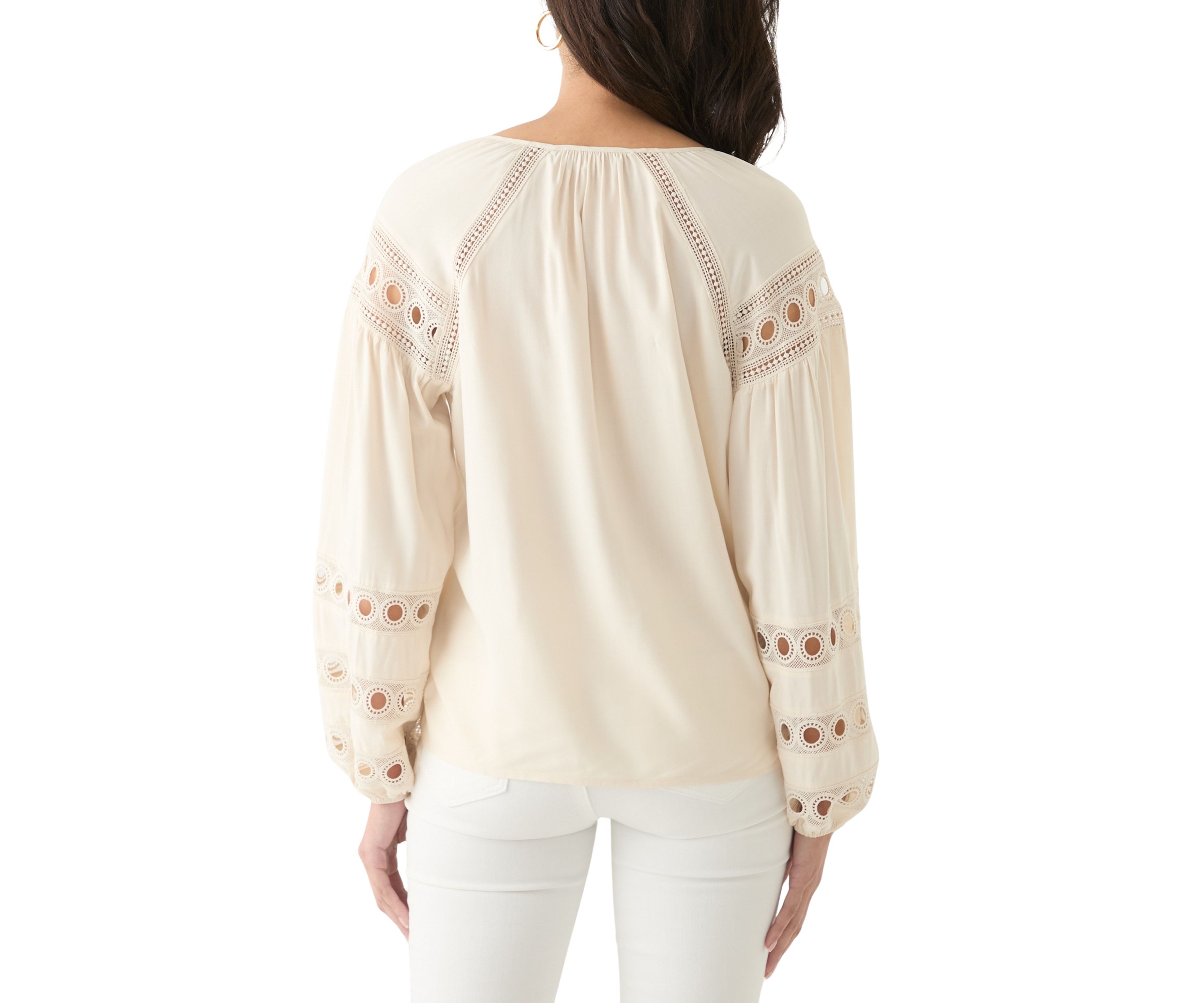 Womens Long Sleeve Tie Neck Blouse