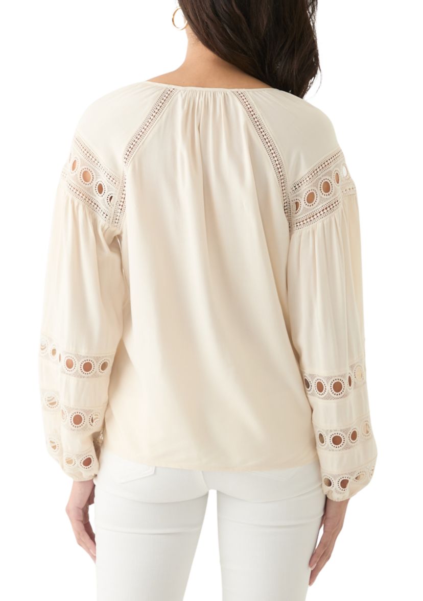 Womens Long Sleeve Tie Neck Blouse