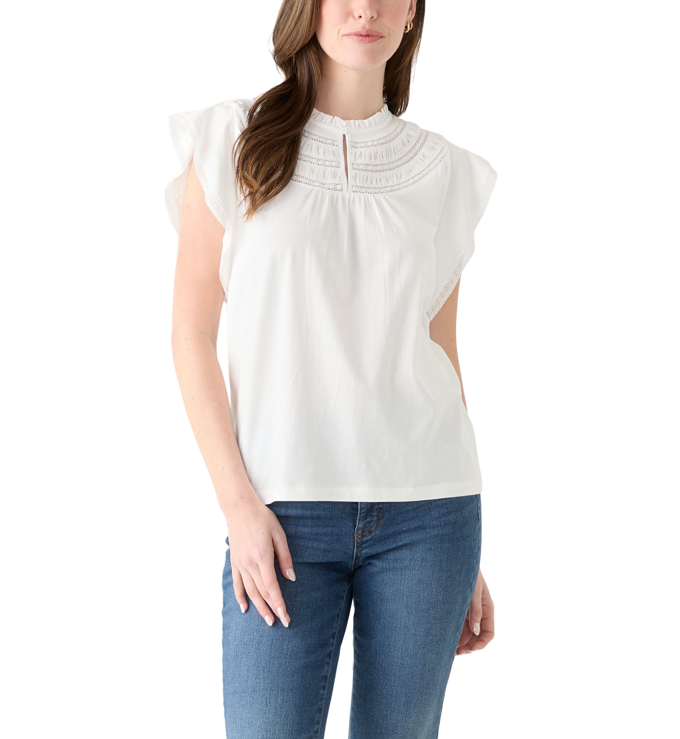 Womens Ruffle Knit Blouse