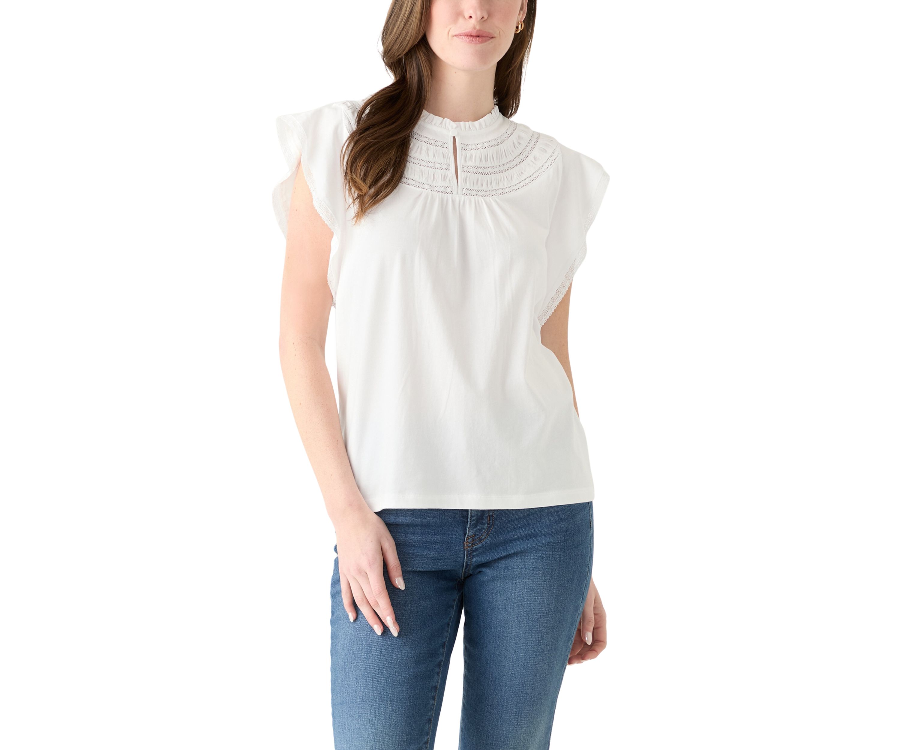 Womens Ruffle Knit Blouse
