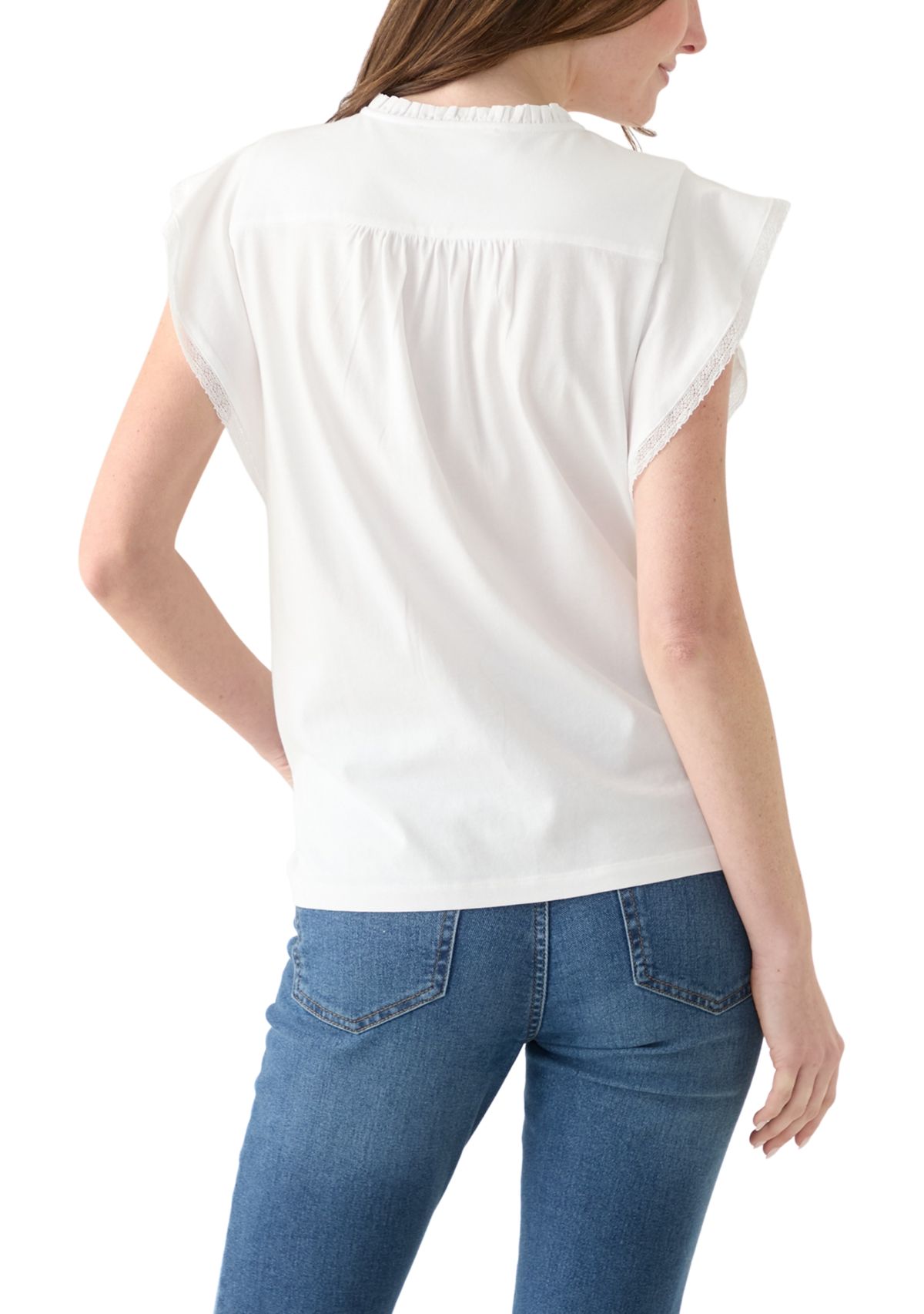 Womens Ruffle Knit Blouse