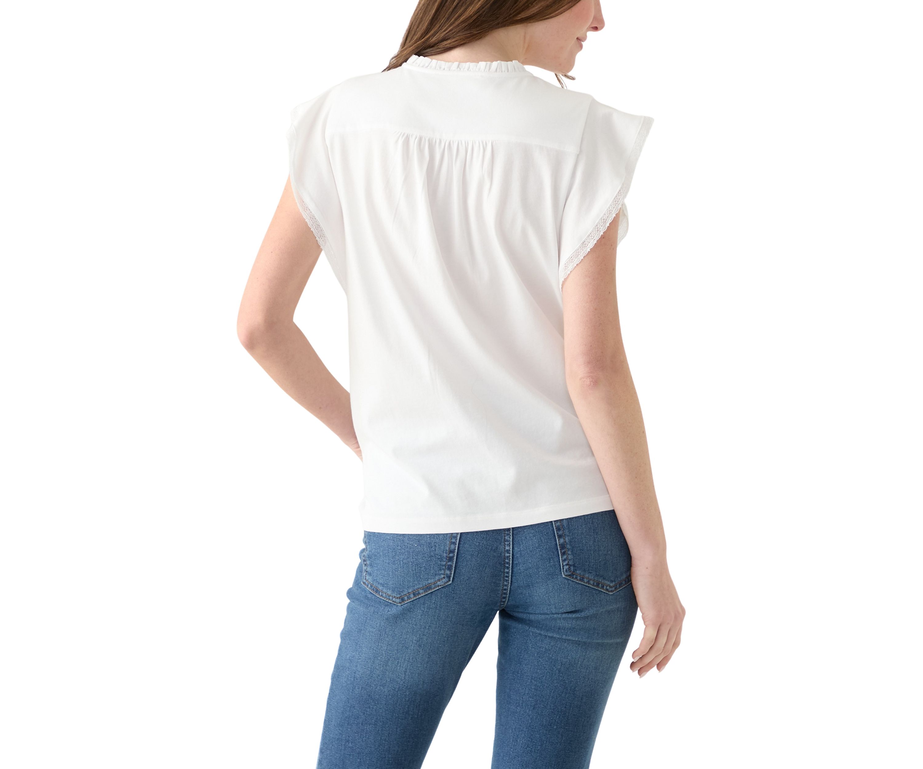 Womens Ruffle Knit Blouse