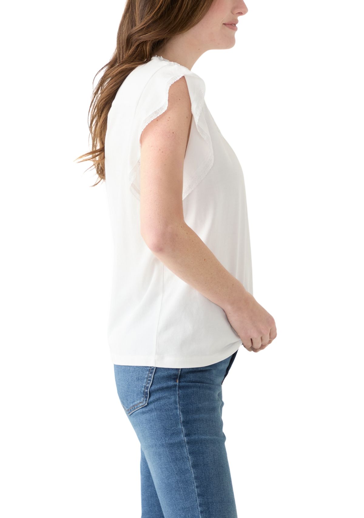 Womens Ruffle Knit Blouse