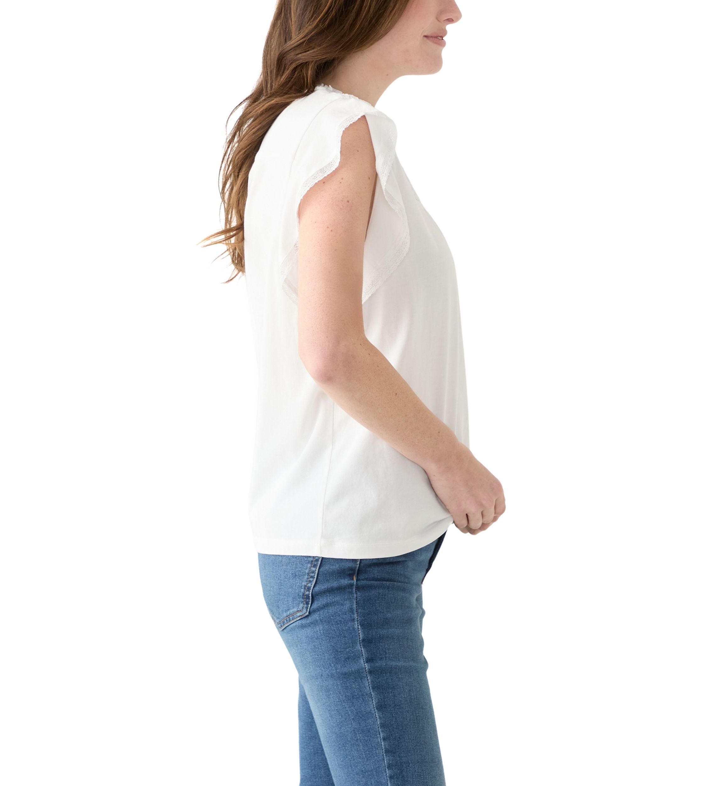 Womens Ruffle Knit Blouse
