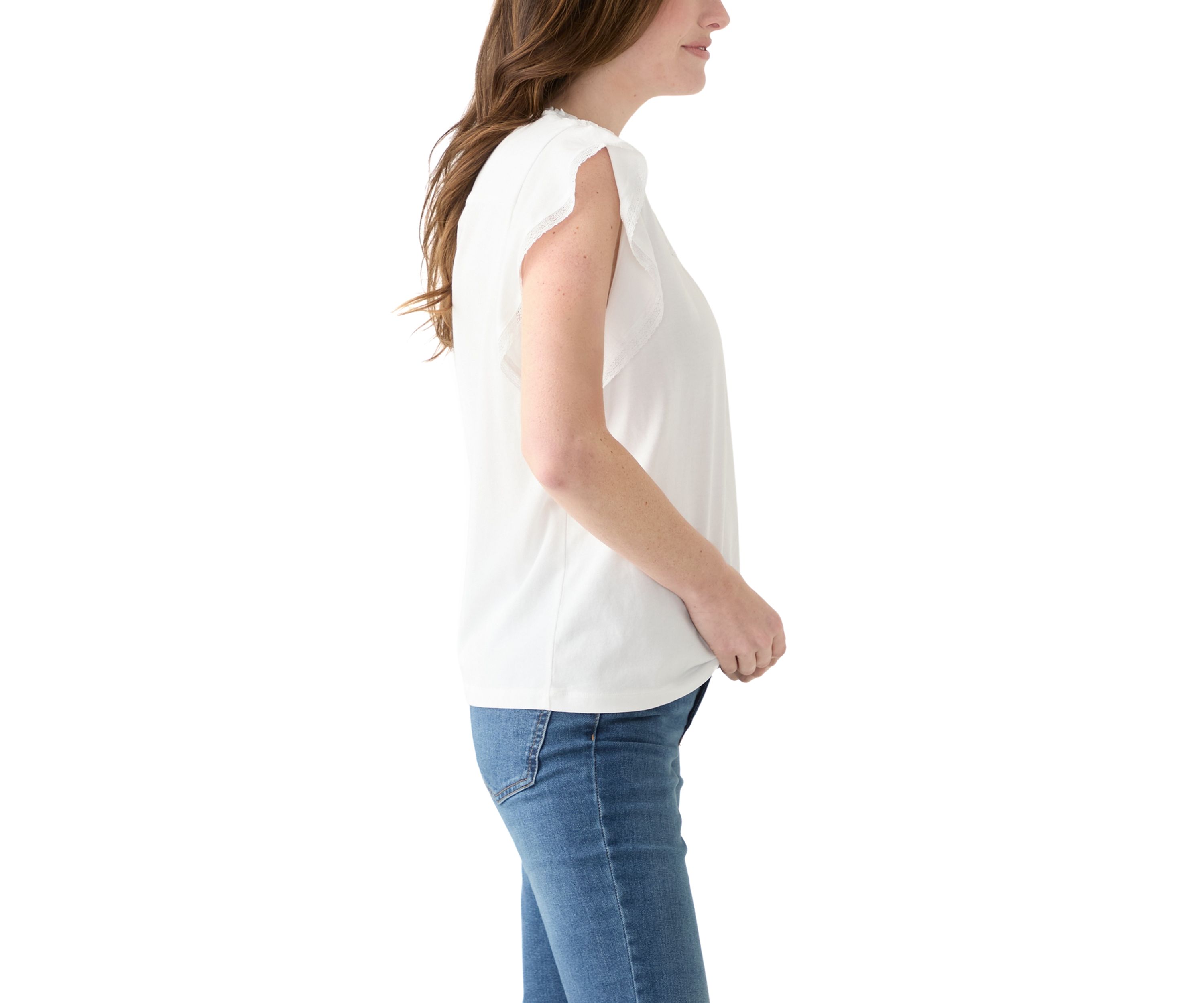 Womens Ruffle Knit Blouse