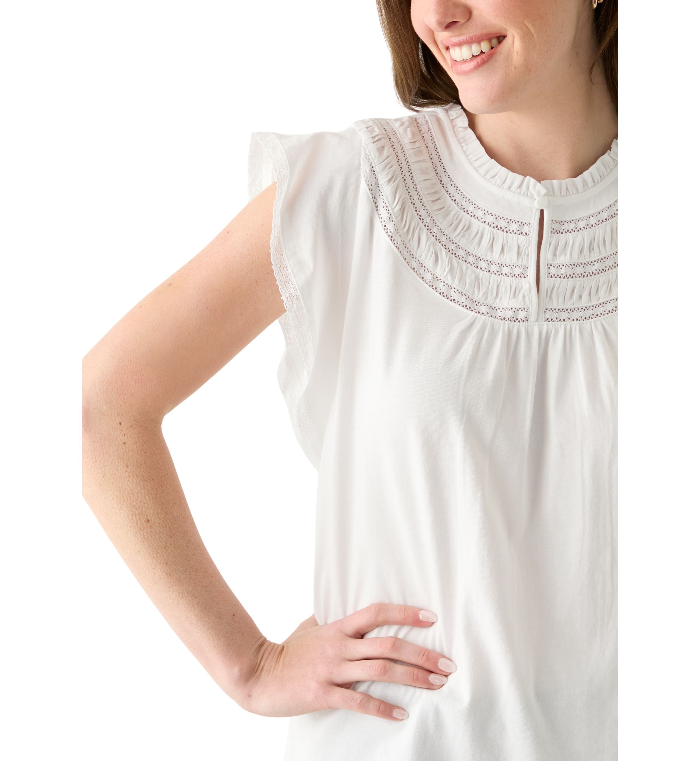 Womens Ruffle Knit Blouse