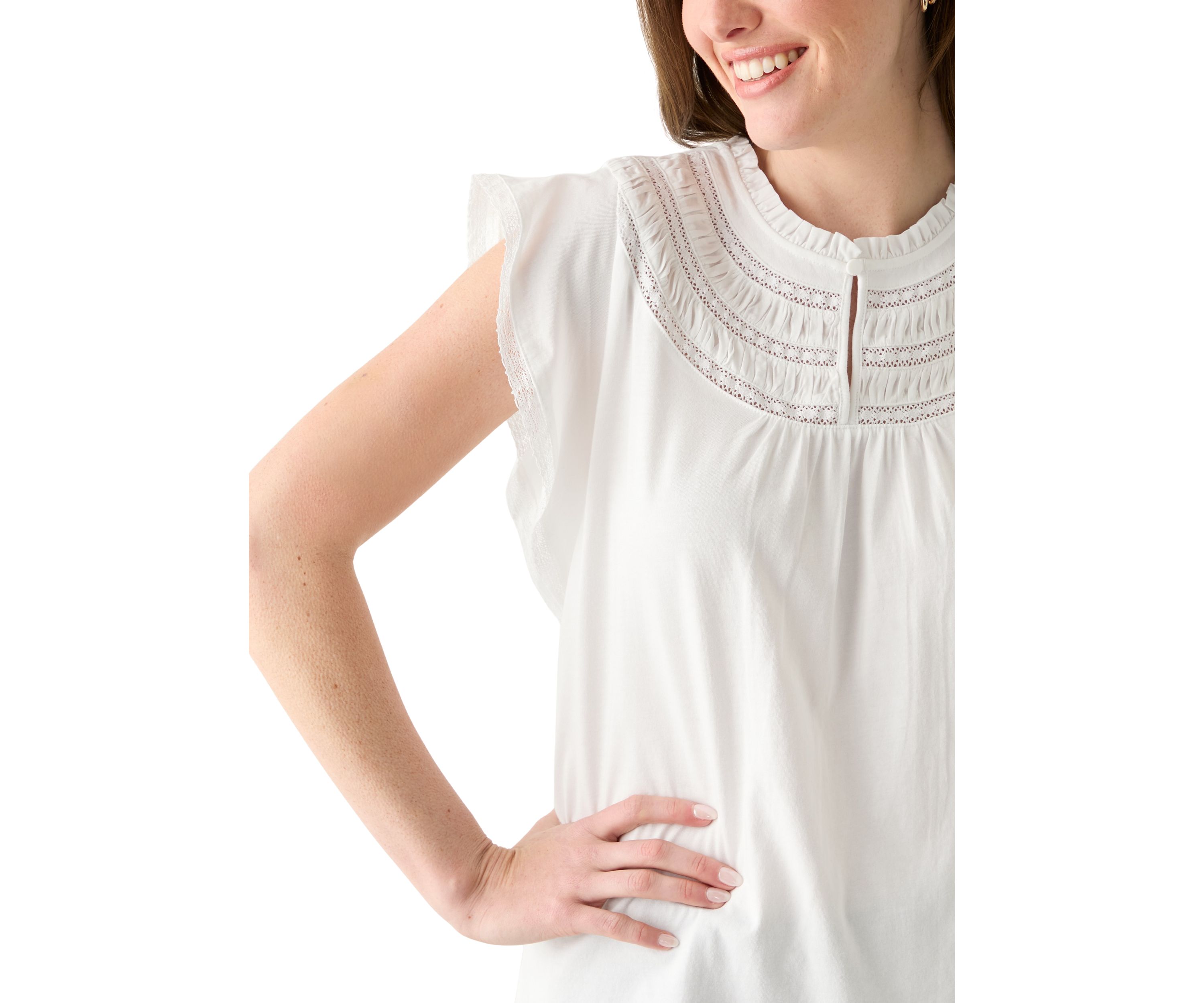 Womens Ruffle Knit Blouse