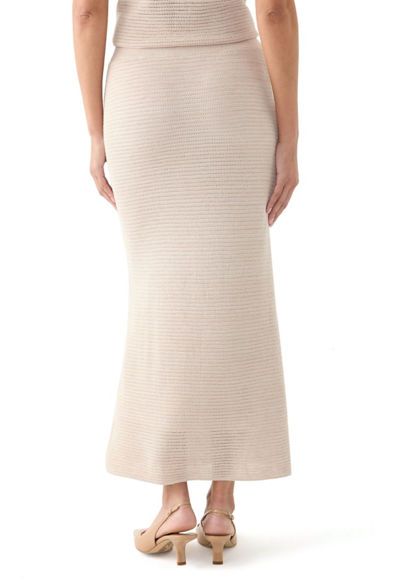 Womens Pointelle Midi Skirt