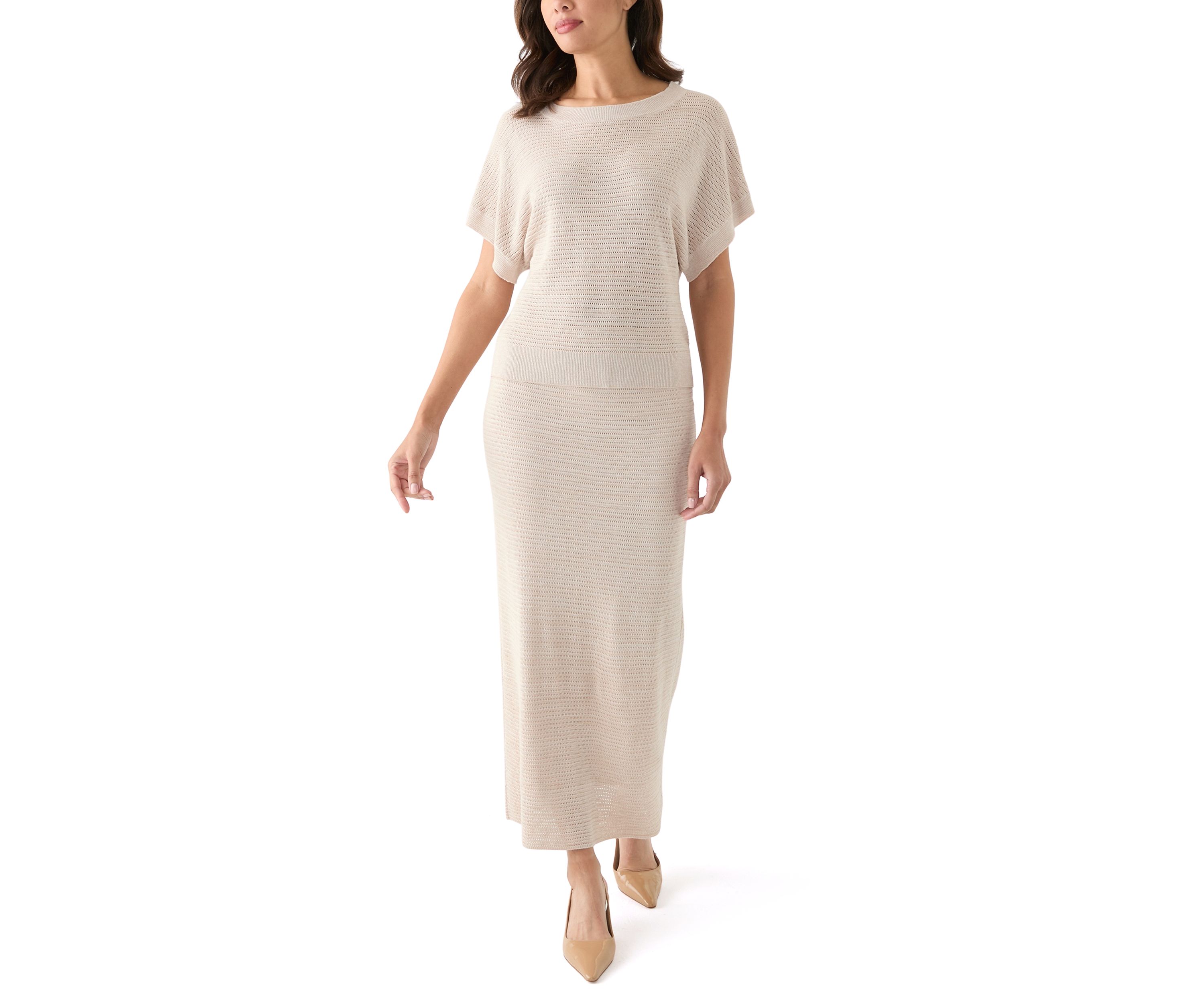 Womens Pointelle Midi Skirt