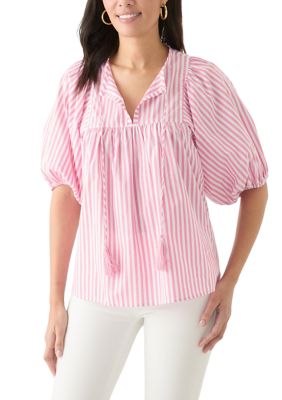 PHILOSOPHY BY REPUBLIC Women's Striped Elbow Sleeve Top