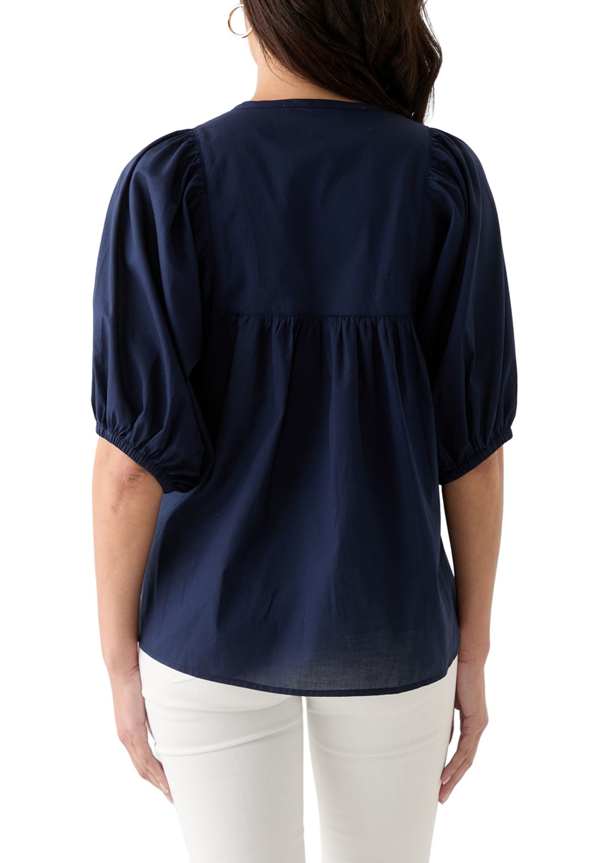 Womens Elbow Sleeve Solid Top 