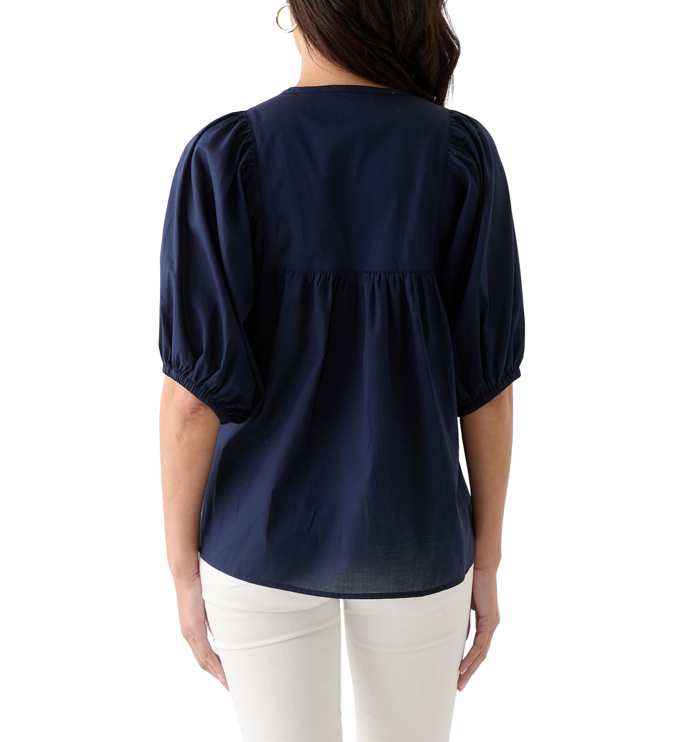 Womens Elbow Sleeve Solid Top 