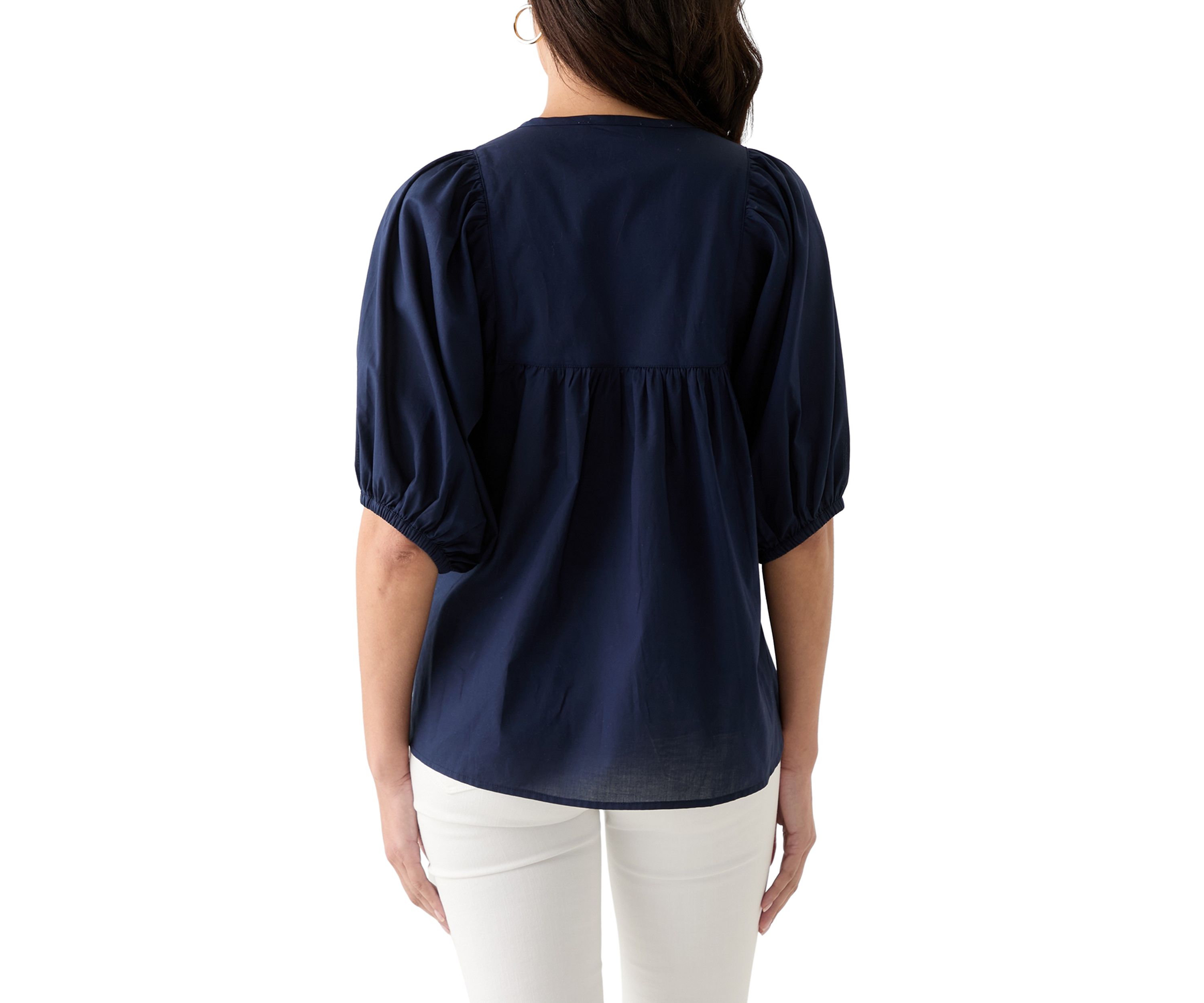 Womens Elbow Sleeve Solid Top 