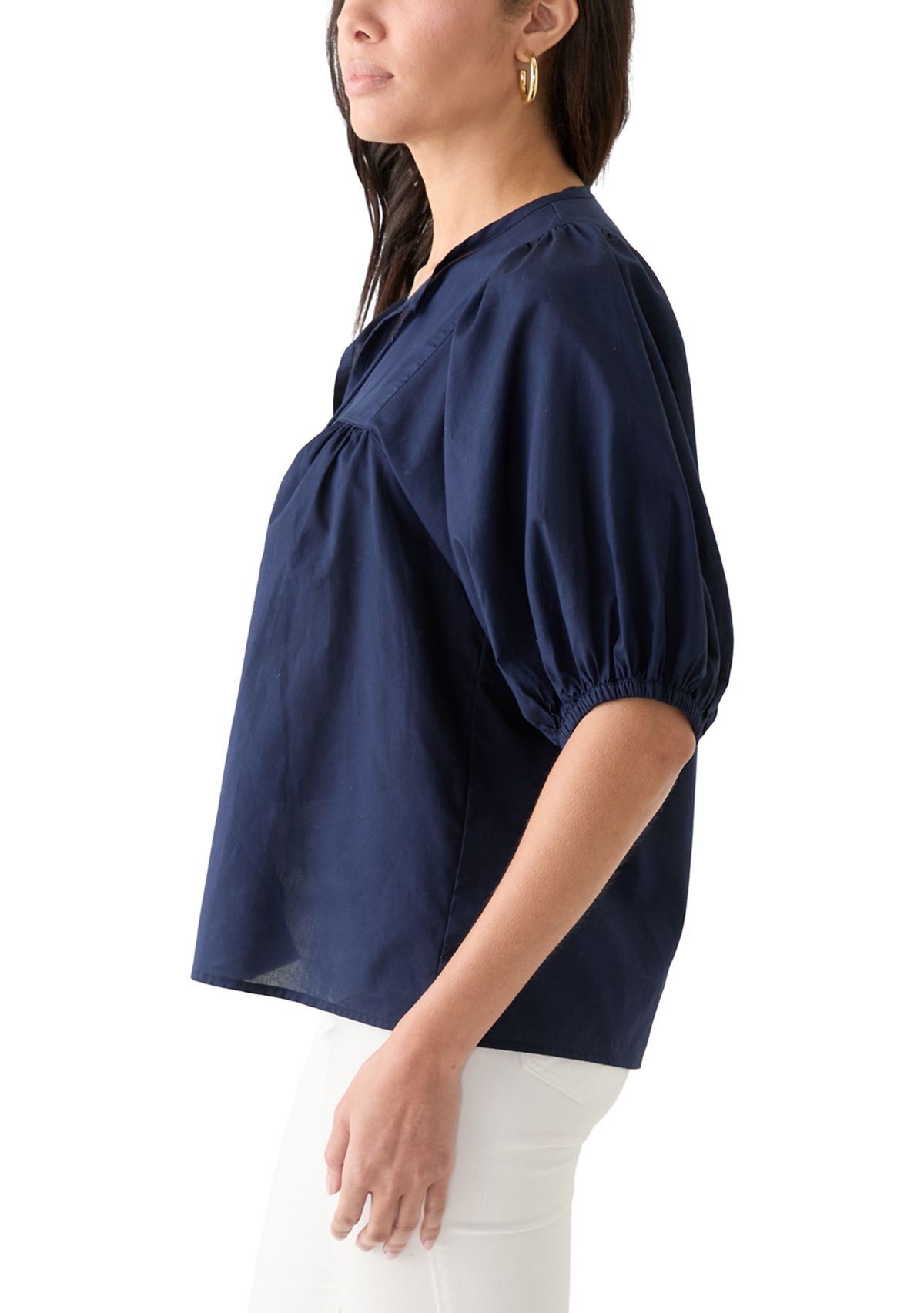 Womens Elbow Sleeve Solid Top 
