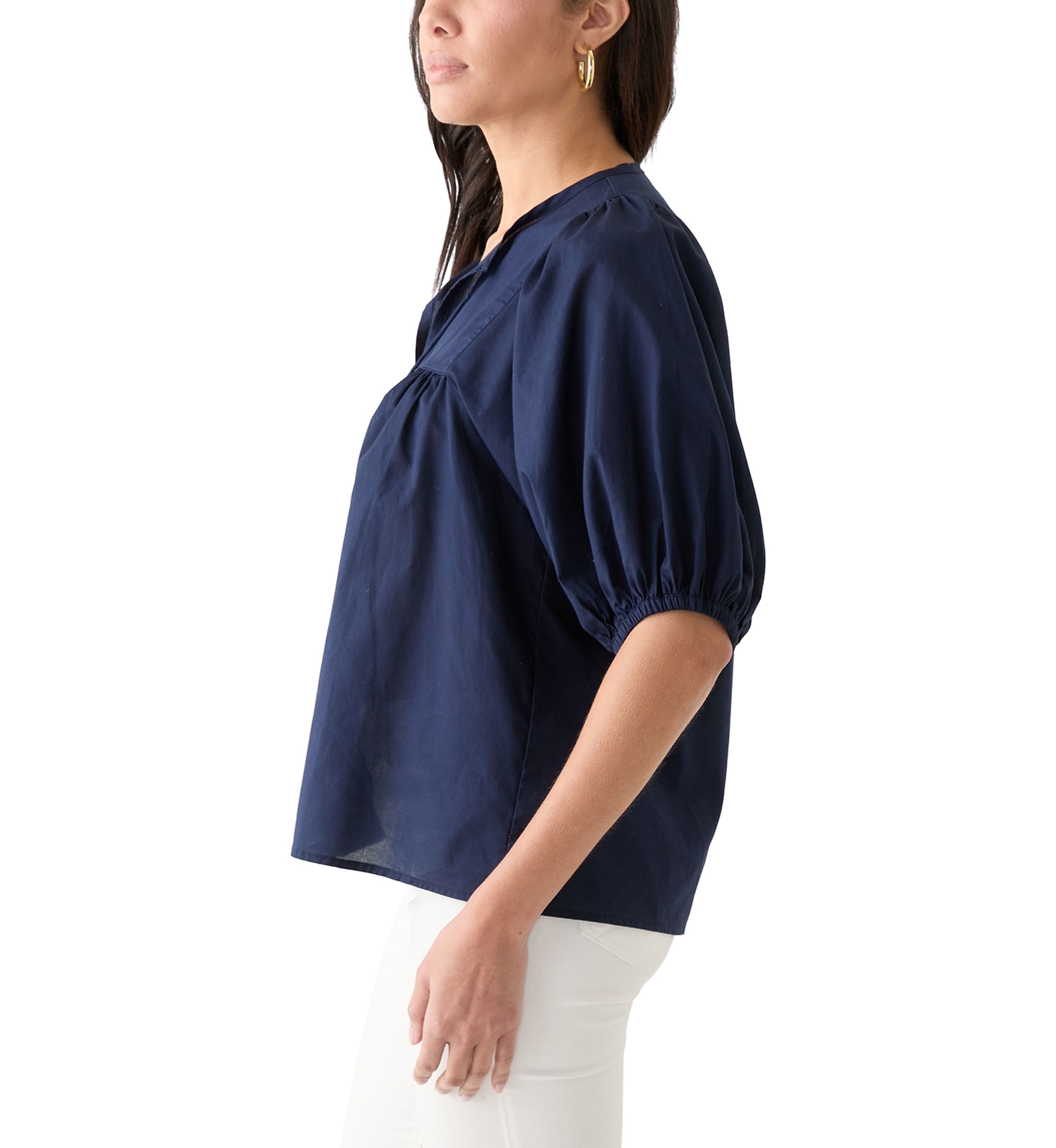 Womens Elbow Sleeve Solid Top 